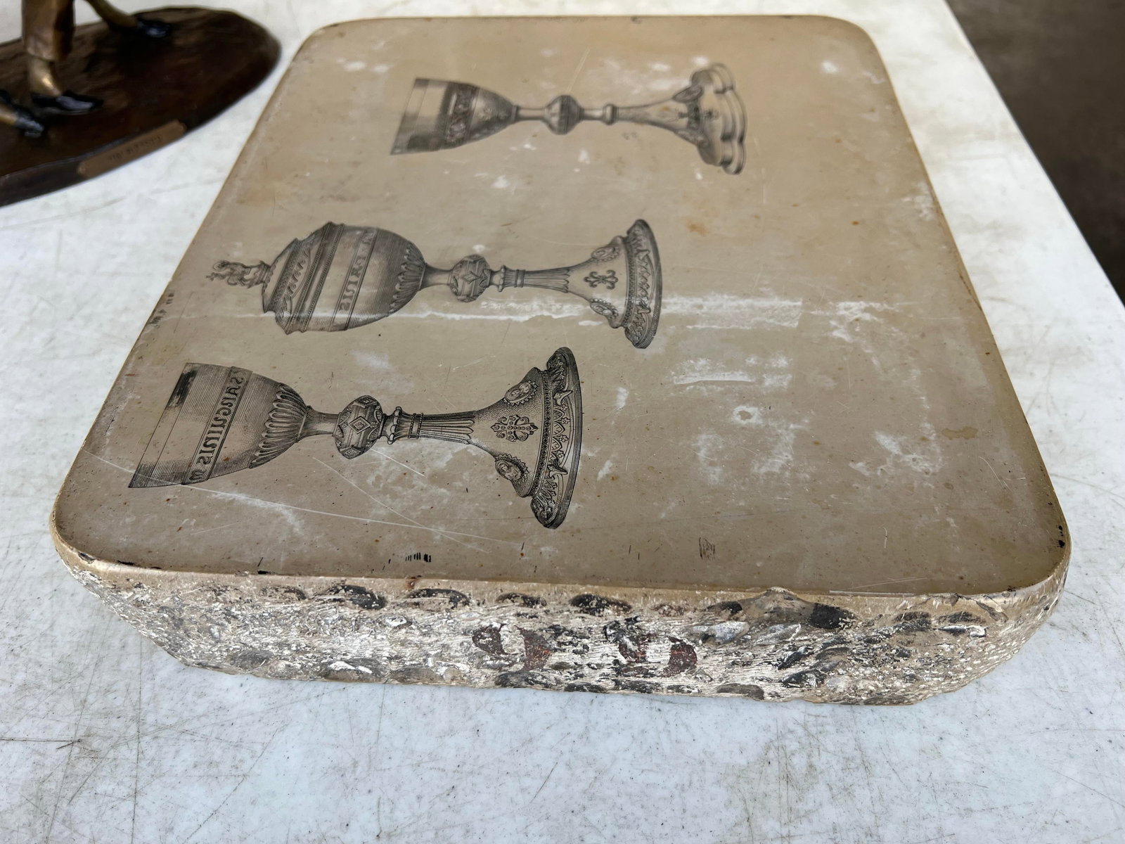 Vintage Stone With Antique Chalices Print - 2