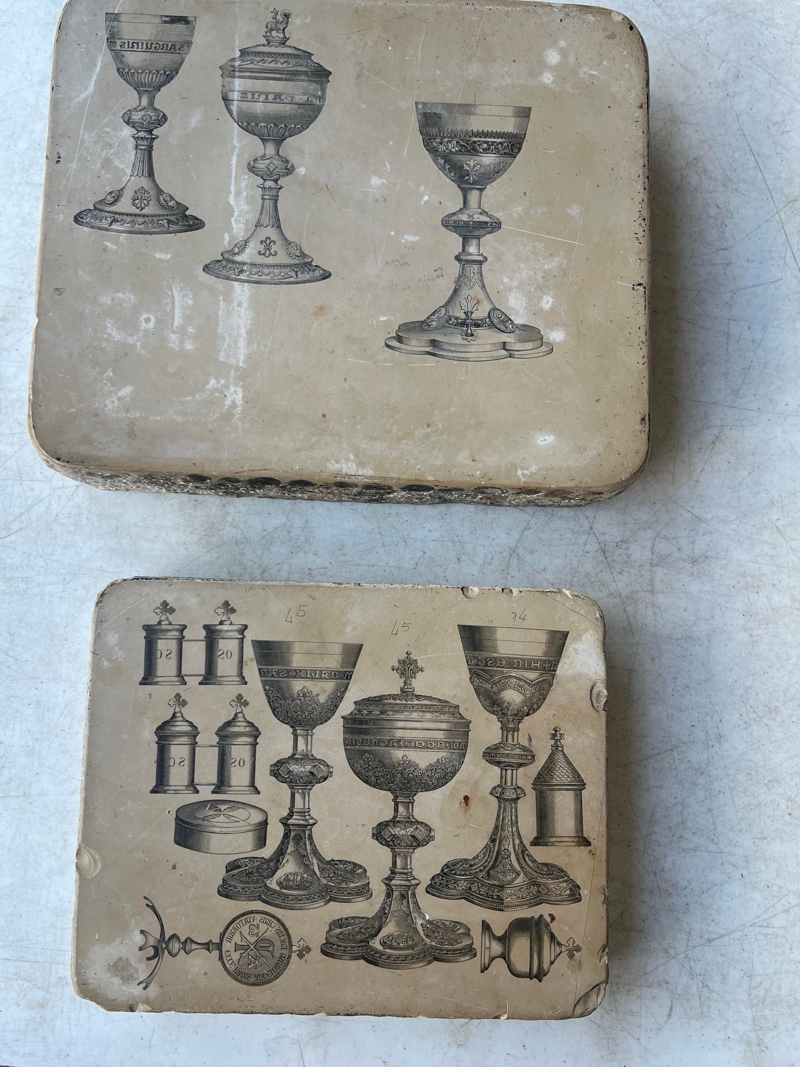 Vintage Stone With Antique Chalices Print - 6