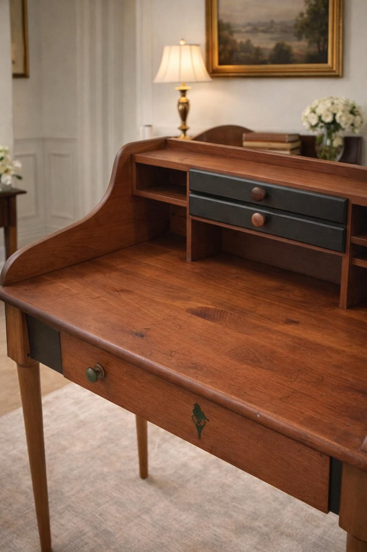 Early 20th Century Yield House Writing Desk With Original Woven-Seat Chair - 2