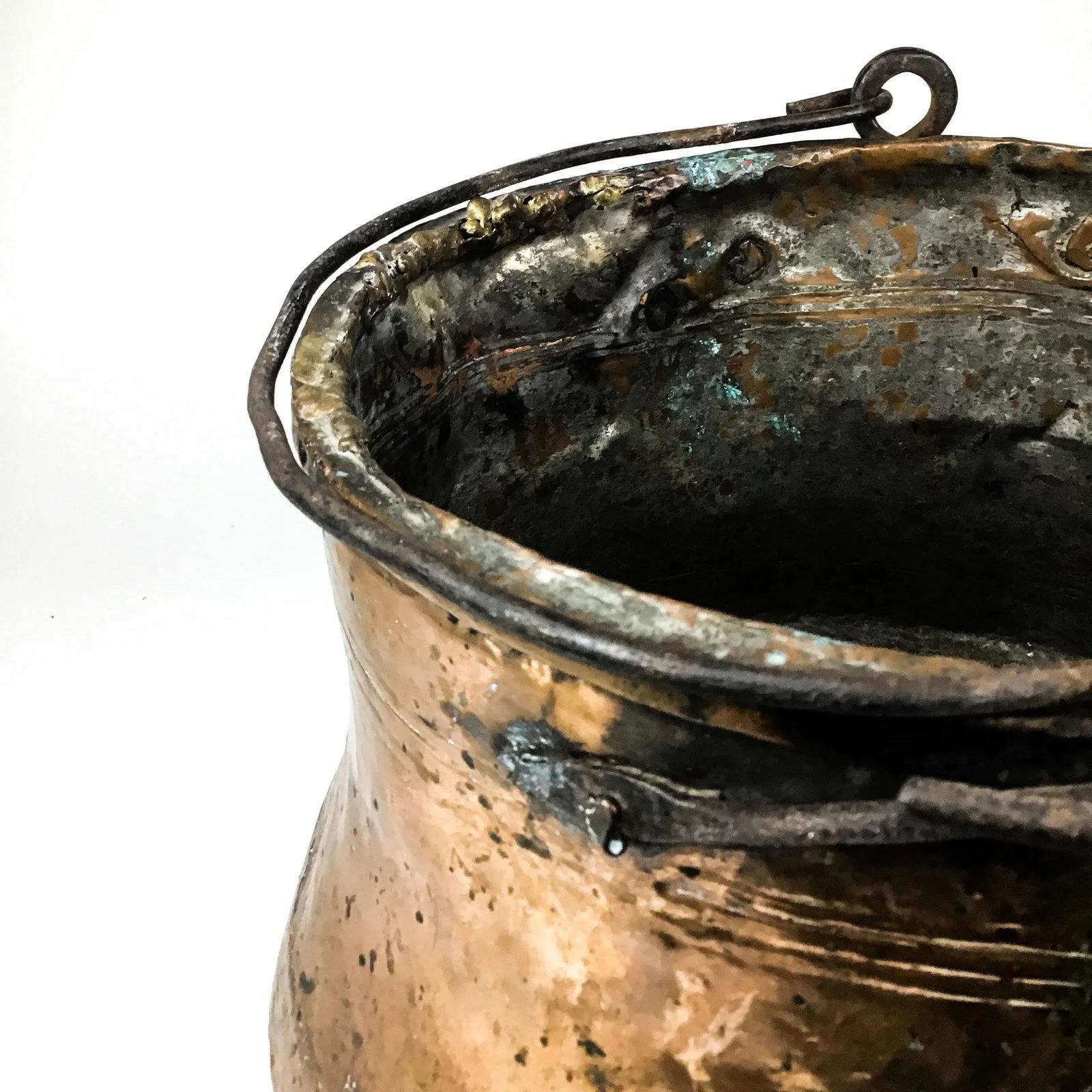 Antique French Copper & Brass Kettle or Chimney Pot - 10