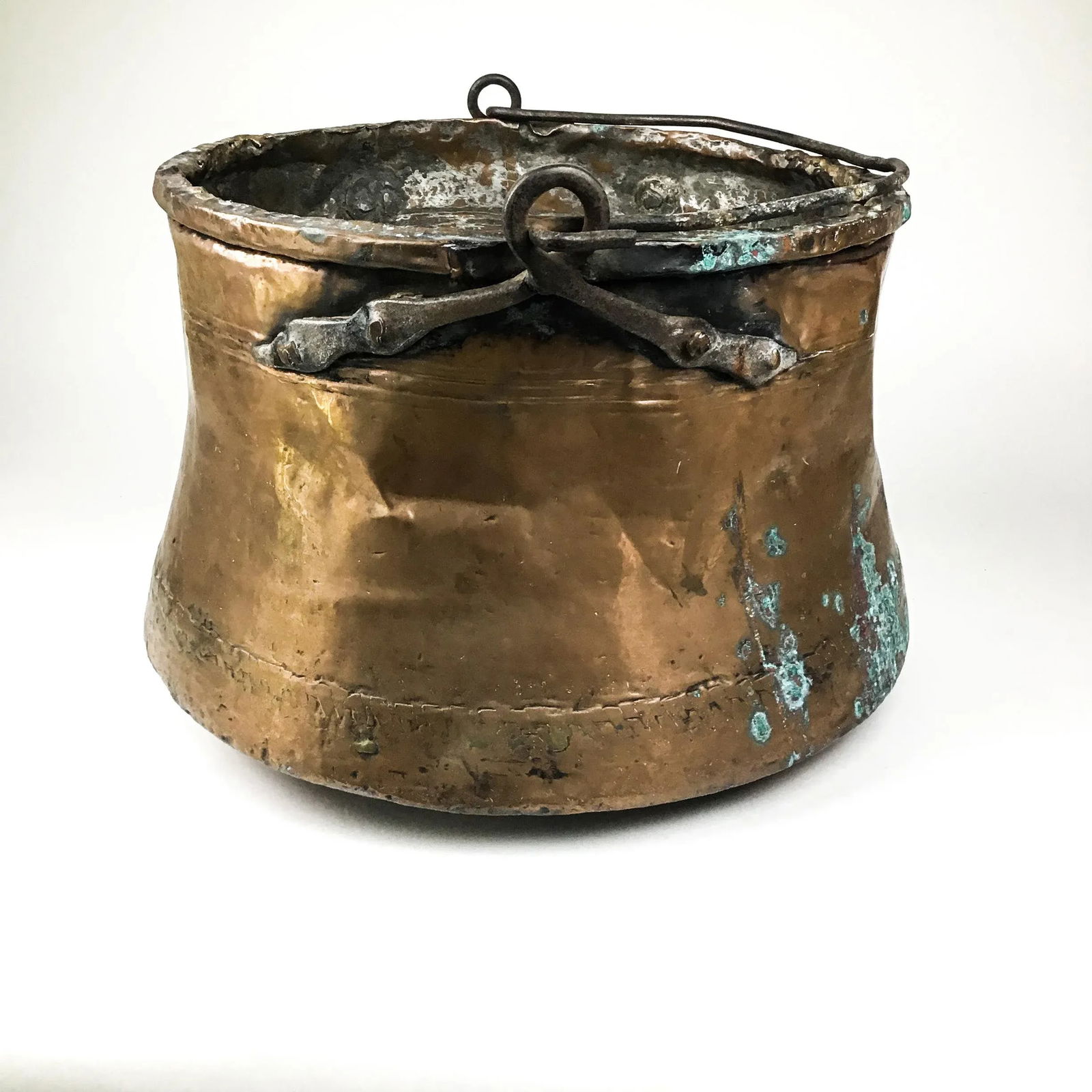 Antique French Copper & Brass Kettle or Chimney Pot - 2