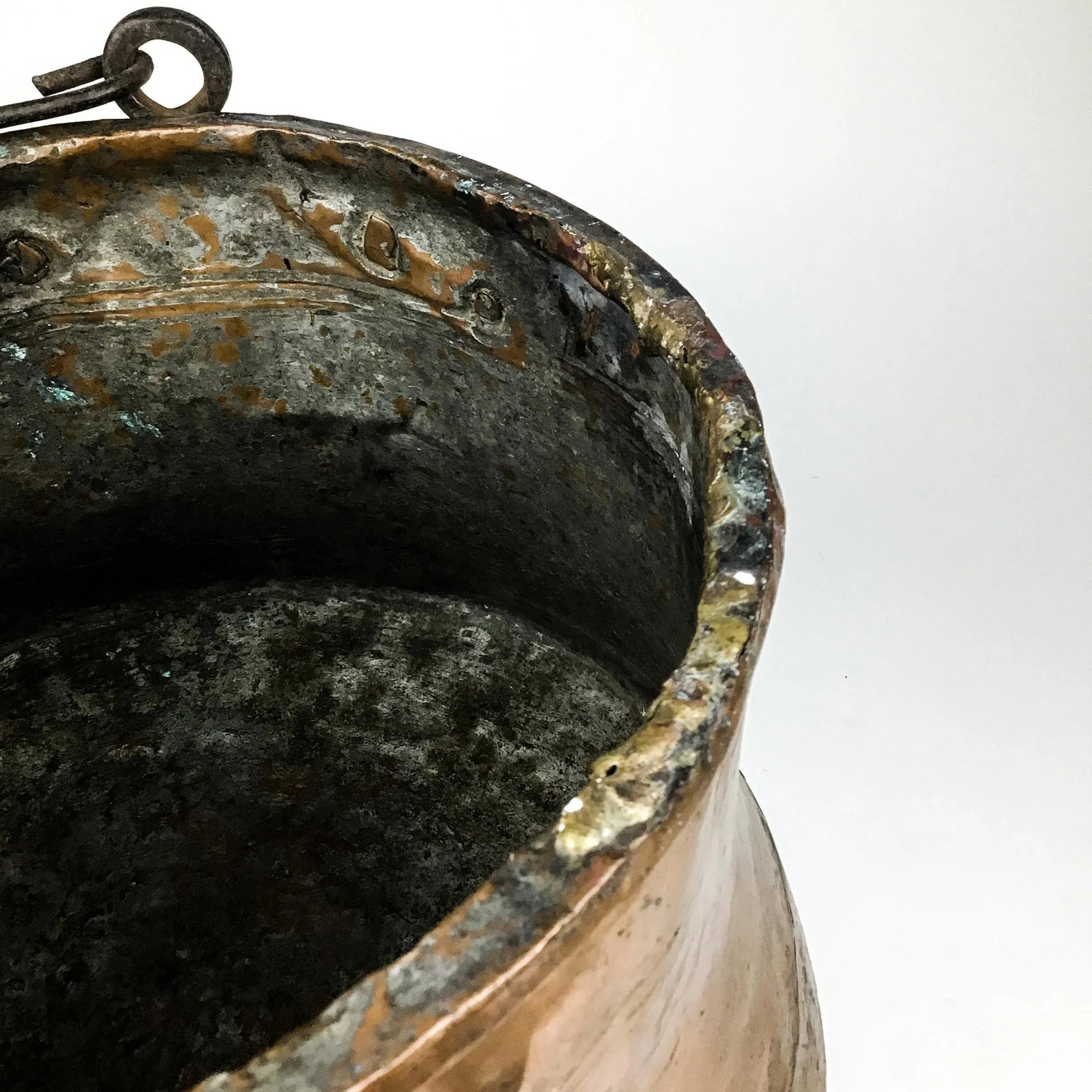 Antique French Copper & Brass Kettle or Chimney Pot - 9