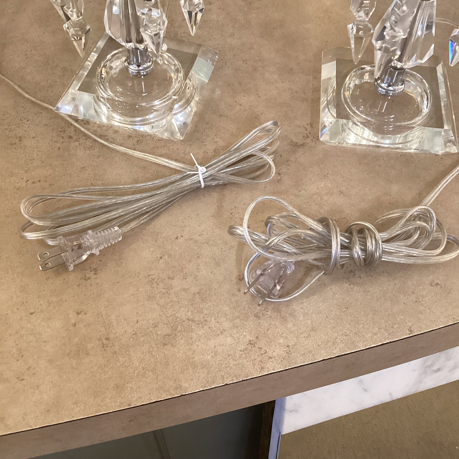 Pair of Vintage Crystal Prism Table Lamps – Fully Rewired - 6