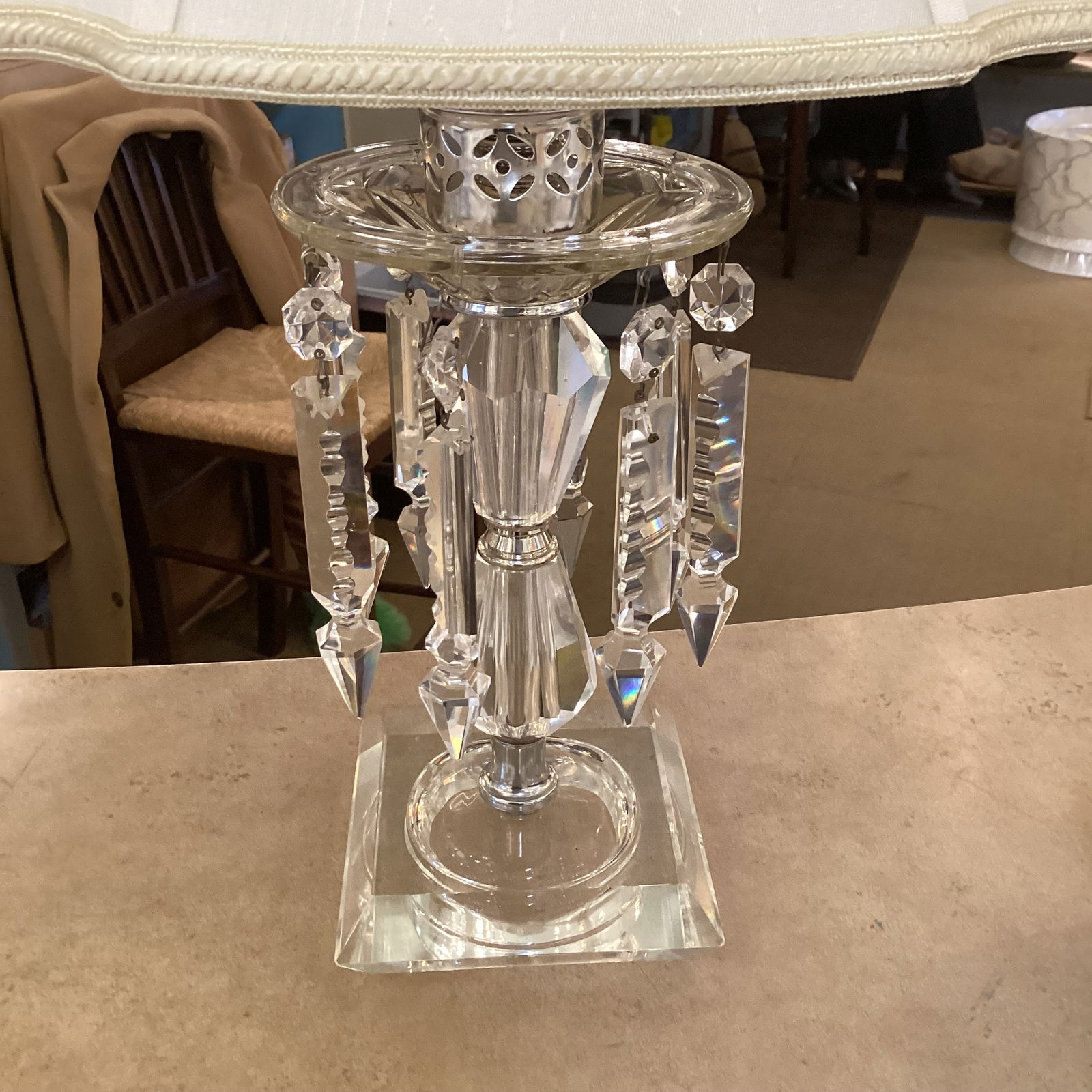 Pair of Vintage Crystal Prism Table Lamps – Fully Rewired - 7