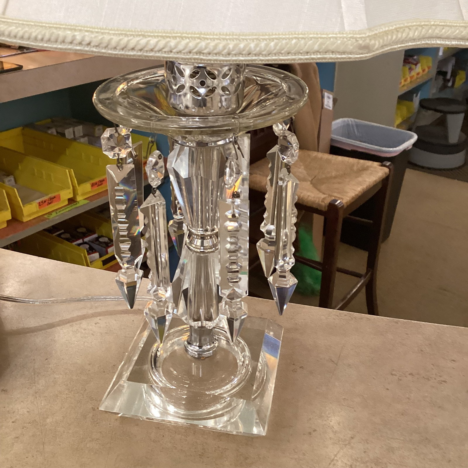 Pair of Vintage Crystal Prism Table Lamps – Fully Rewired - 8