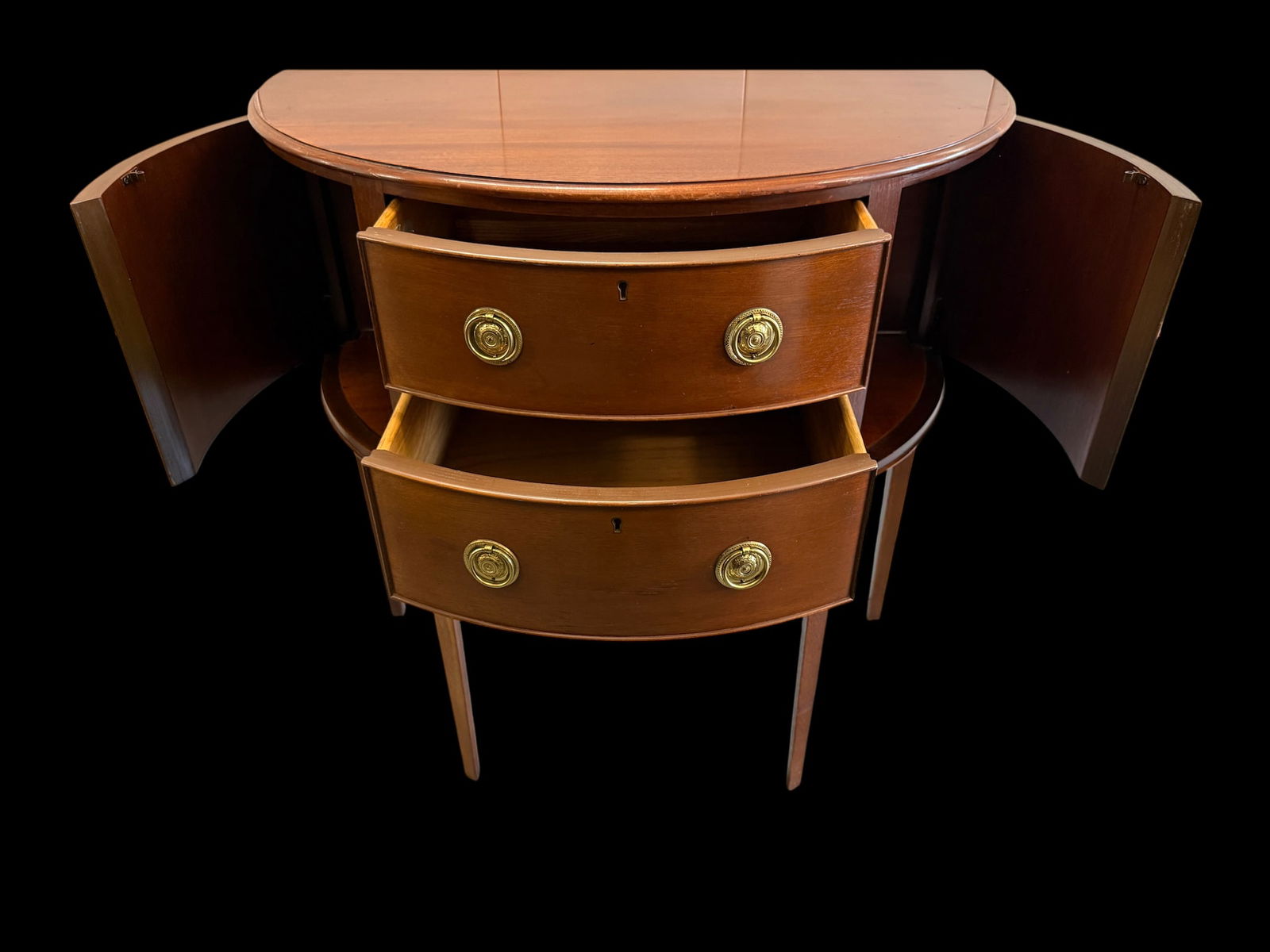 Late 20th Century Baker Furniture Historic Charleston Mahogany Demilune Cabinet or Sideboard - 2