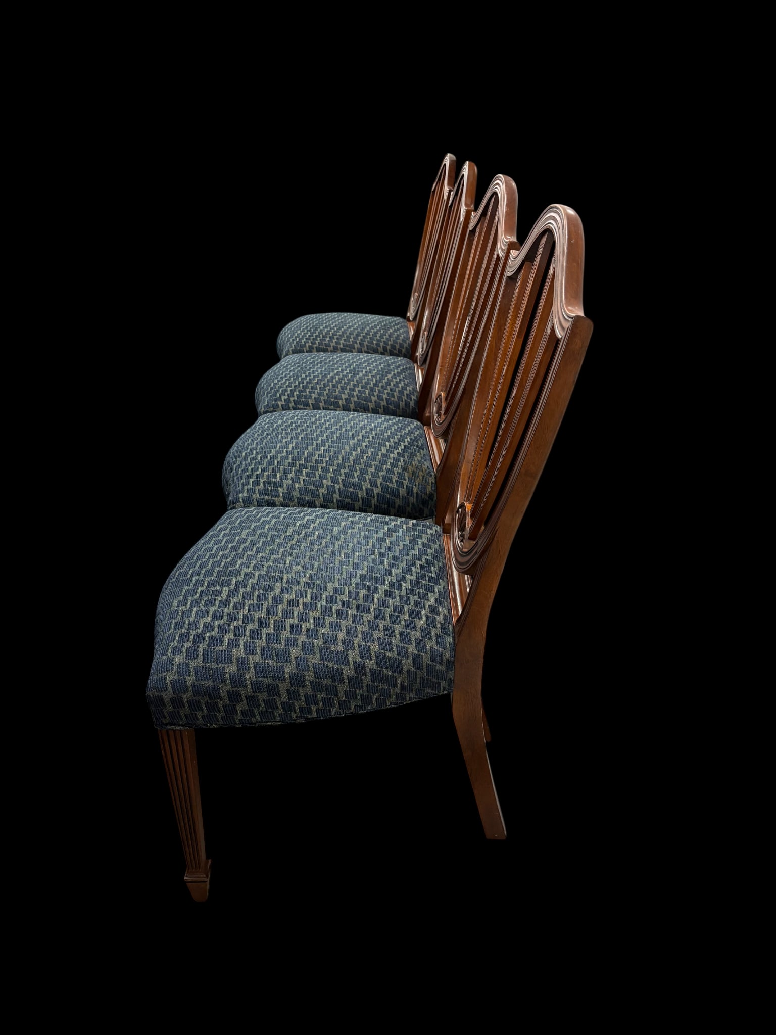 Late 20th Century Baker Furniture Historic Charleston Federal Style Carved Mahogany Shield Back Dini - 4