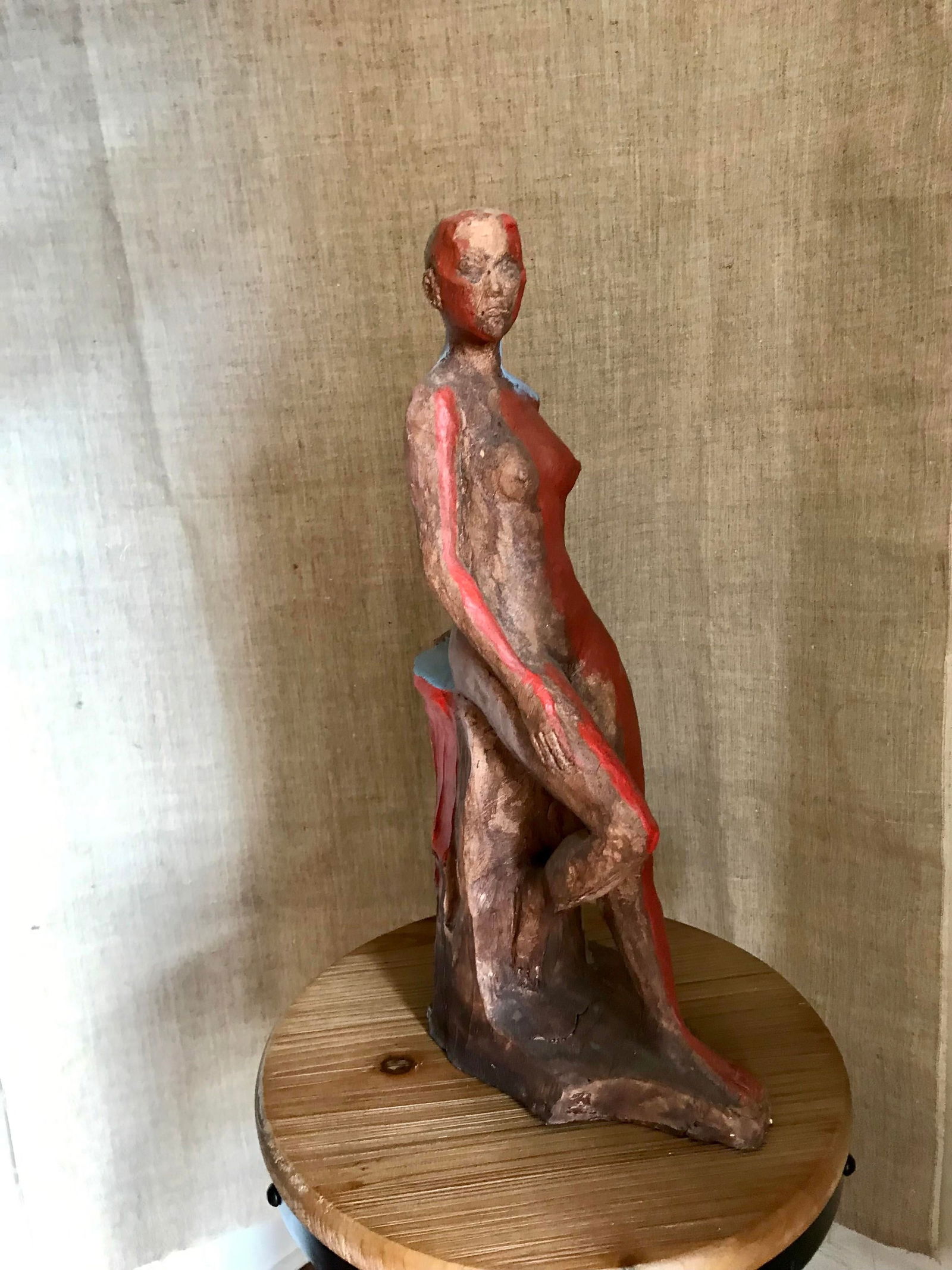 Contemporary Abstract Figurative Painted Clay Sculpture by Murat Kaboulov - 2