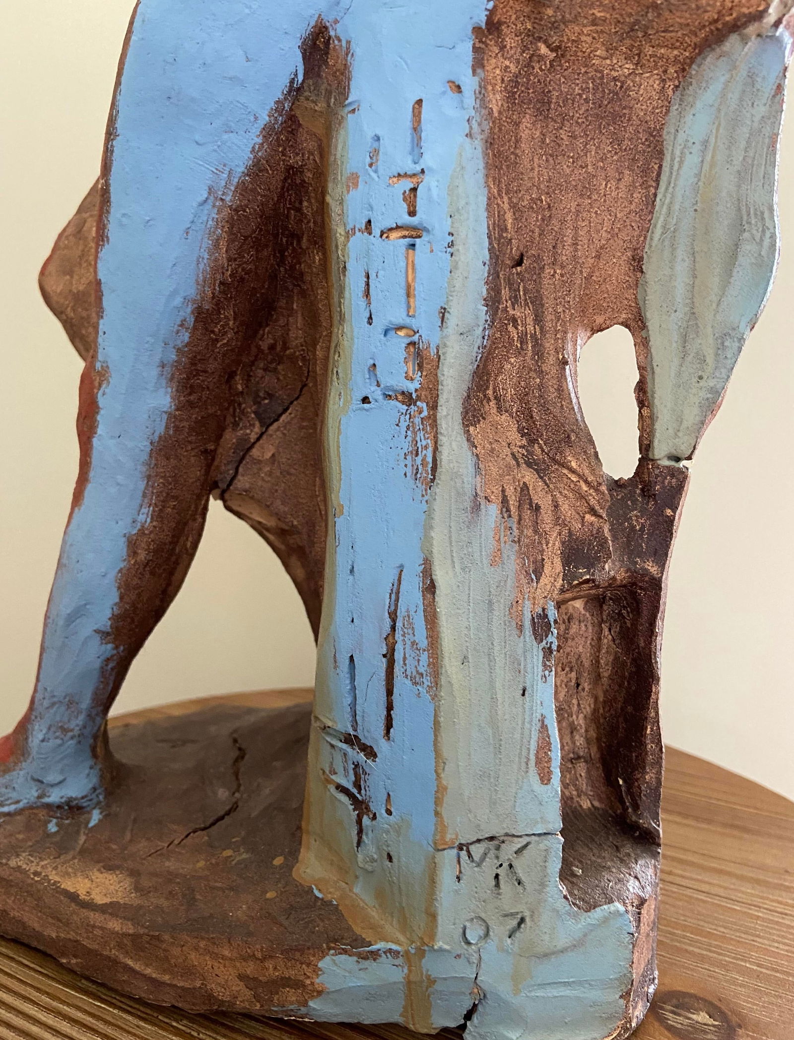 Contemporary Abstract Figurative Painted Clay Sculpture by Murat Kaboulov - 7