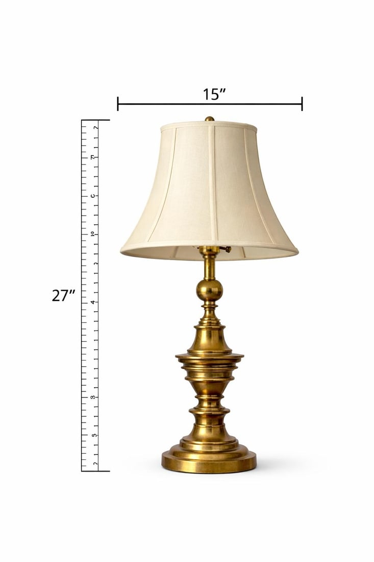 Vintage Solid Brass Table Lamps by Stiffel - a Pair - 5