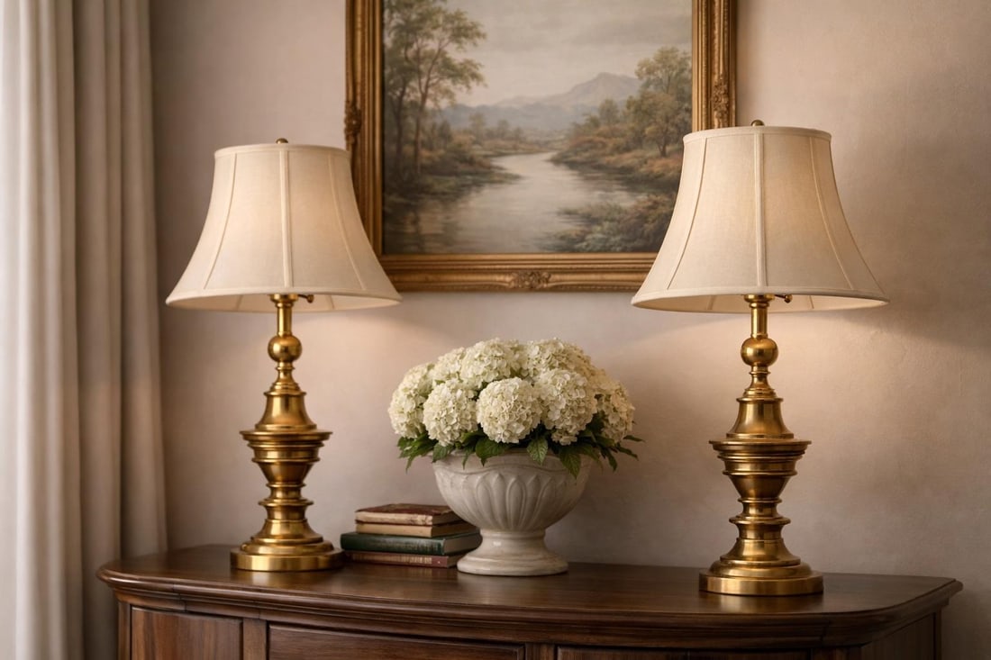 Vintage Solid Brass Table Lamps by Stiffel - a Pair - 6