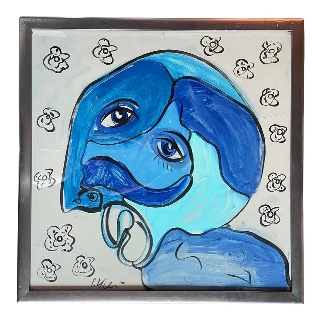 Contemporary Abstract Expressionist Acrylic Painting by Peter Keil, Framed: Peter Keil is a German artist that focuses primarily on abstract expressionism. Keil painted with some of the greats including Joan MirÃ³, Pablo Picasso and Andy Warhol, to name a few. This