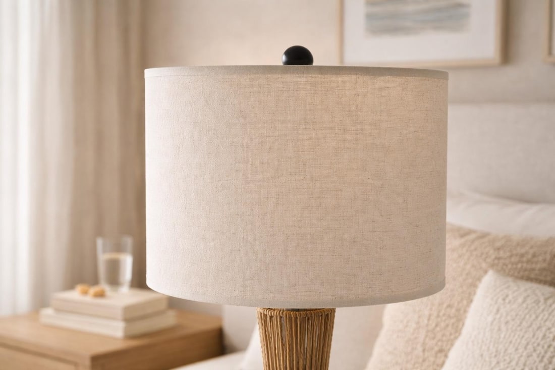 Late 20th Century Organic Modern Sculptural Rope-Wrapped Table Lamps on Metal Frame - a Pair - 5