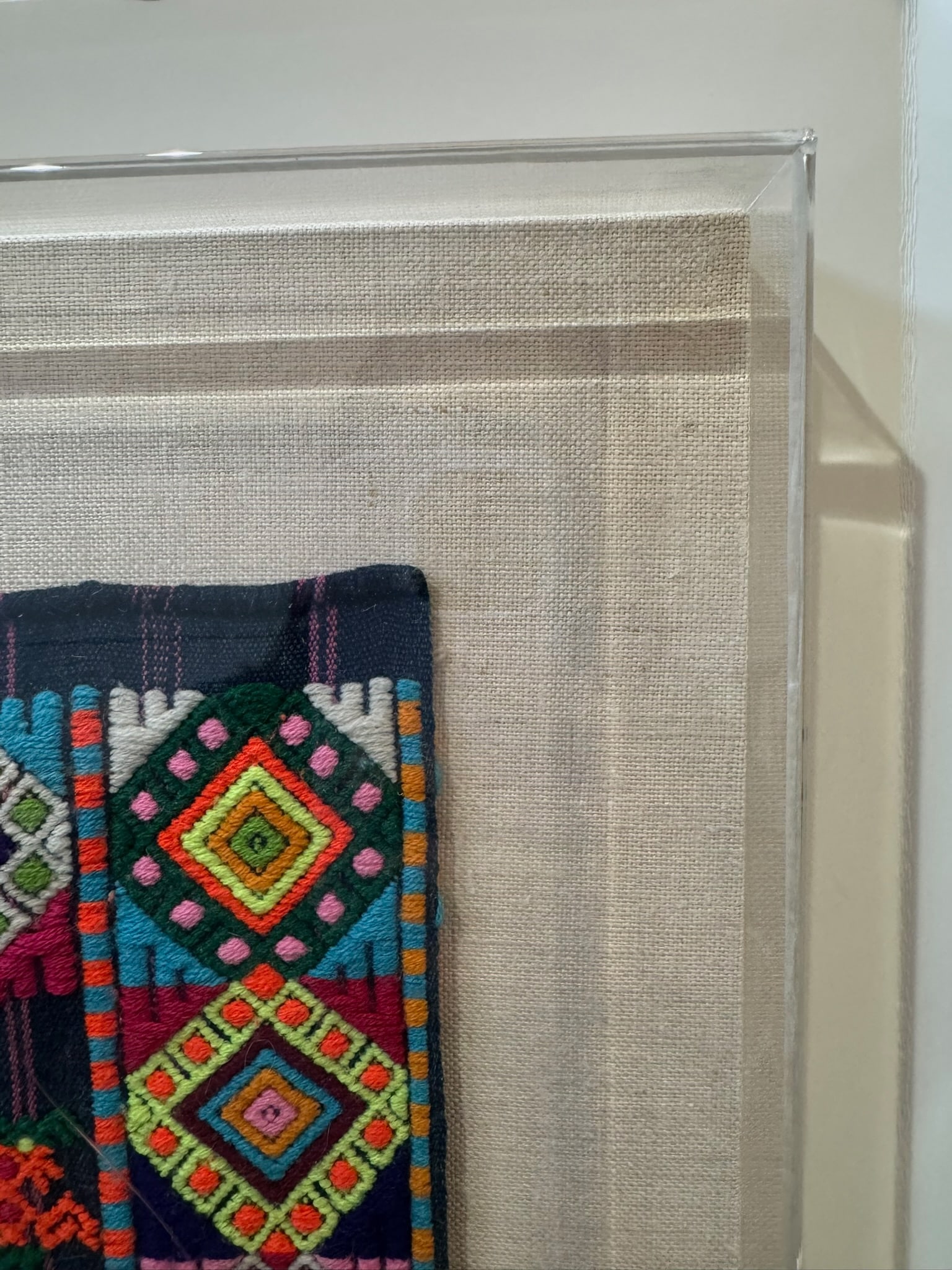 Framed Vintage Guatemalan Maya Narrative Embroidered Textile Folk Art - 4