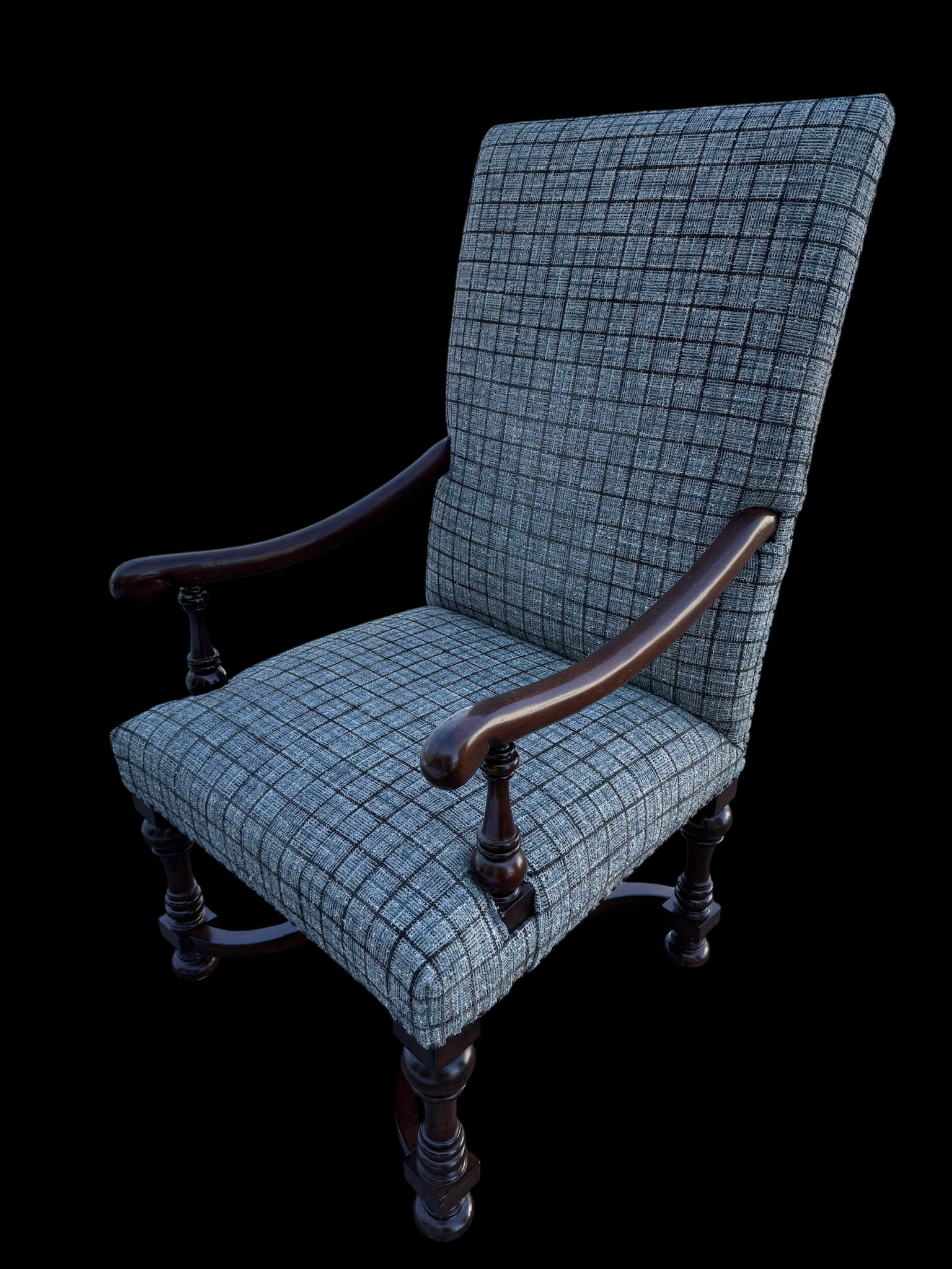 Late 20th Century Bernhardt Tall Back Nailhead Walnut Dining Chairs - Set of 4 - 2