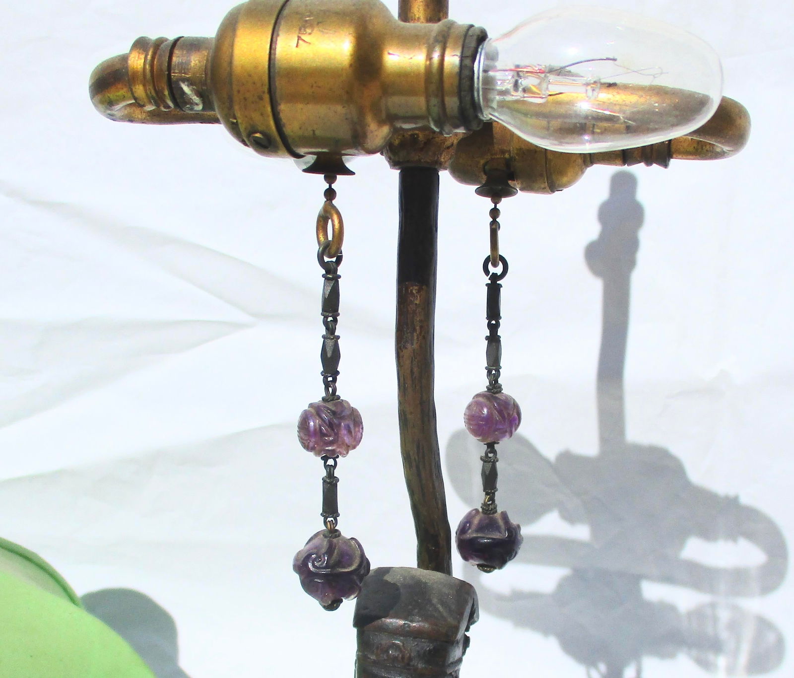 Chinese Ming Bronze Ancestor Figure Mounted as Lamp - 2