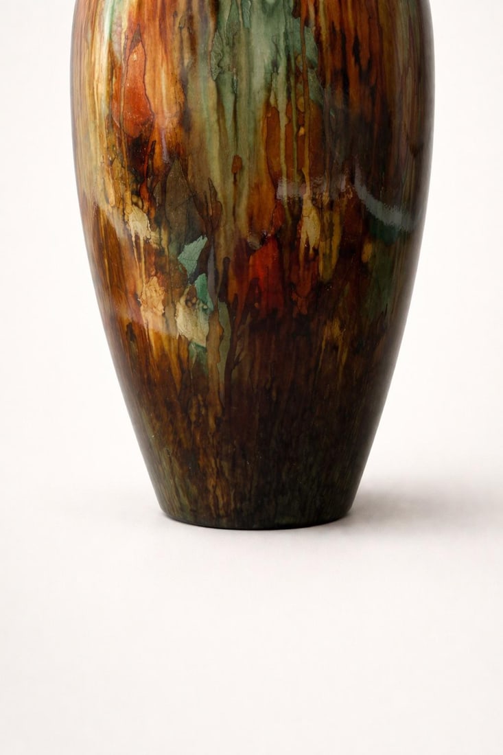 Late 20th Century 18" Sculptural Multicolor Art Pottery Vase – Organic Glaze Studio Style - 2