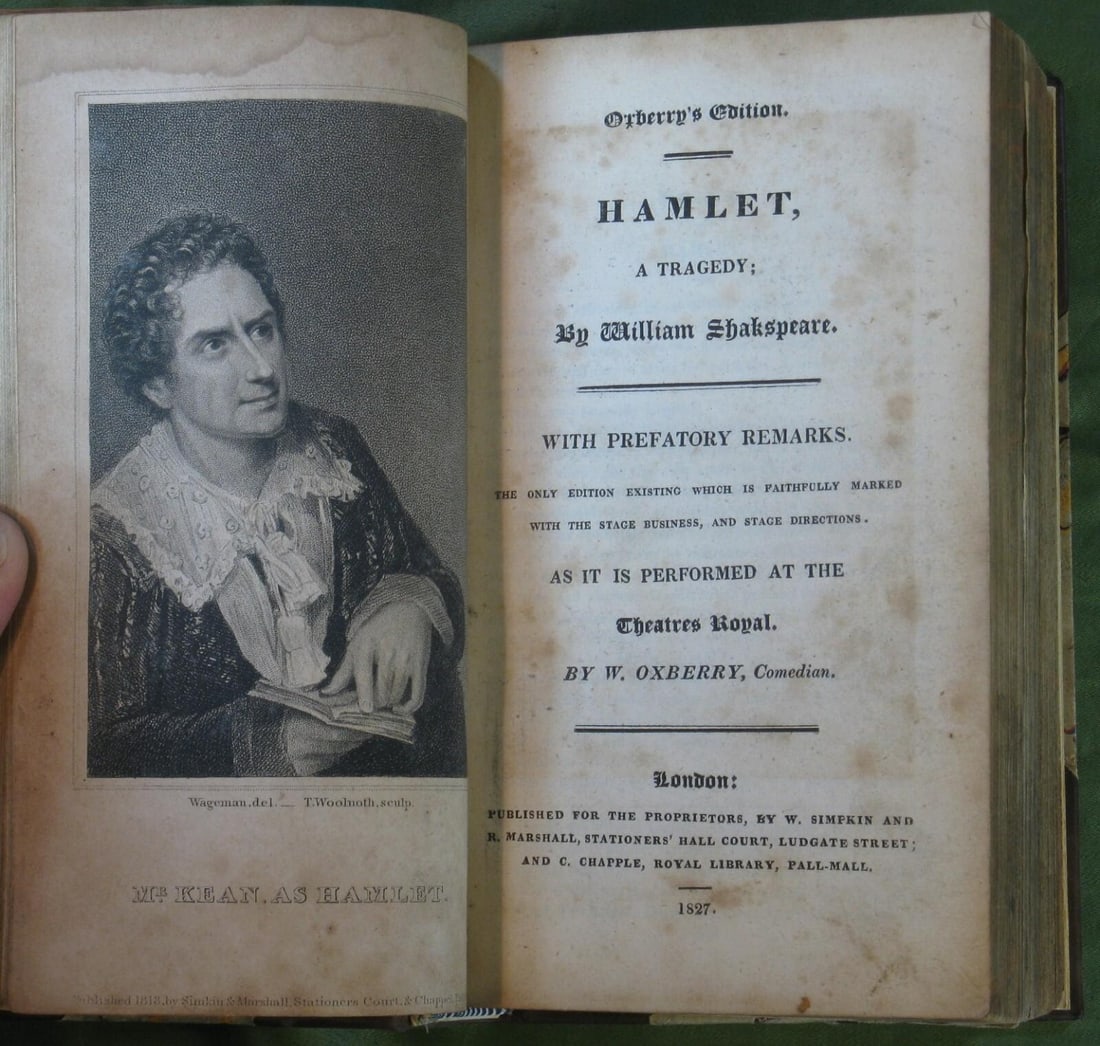 Antique Book Oxberry's English Dama Rare Edition 9 Plays C. 1818 Shakespeare Fine Rebinding - 15
