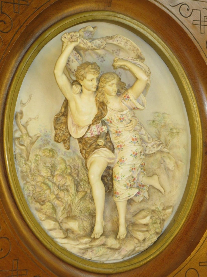 Antique Porcelain Plaque, "The Storm" (La TempÃªte) After: French Artist Pierre Auguste - 2