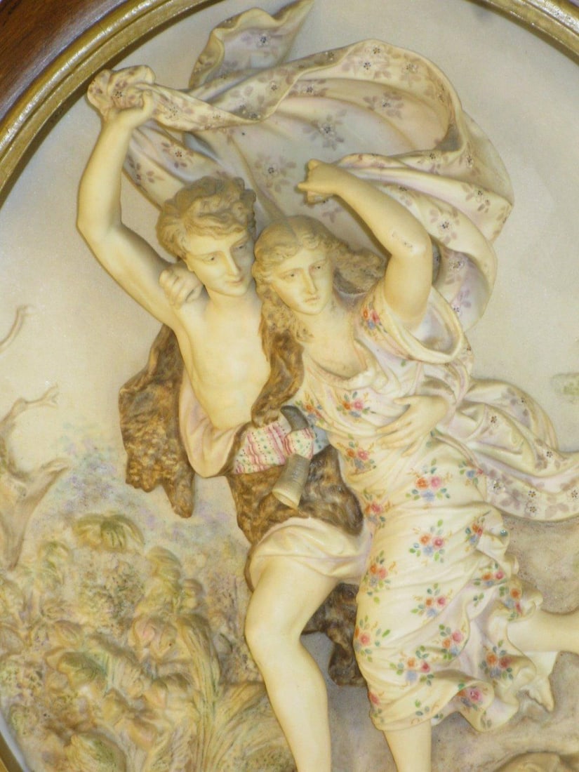 Antique Porcelain Plaque, "The Storm" (La TempÃªte) After: French Artist Pierre Auguste - 7
