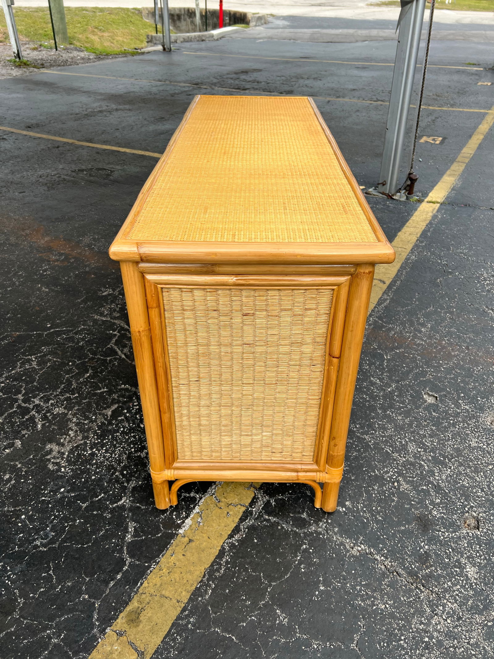 Late 20th Century Large Rattan Island Style Tv Stand, Sideboard, Sideboard - 2