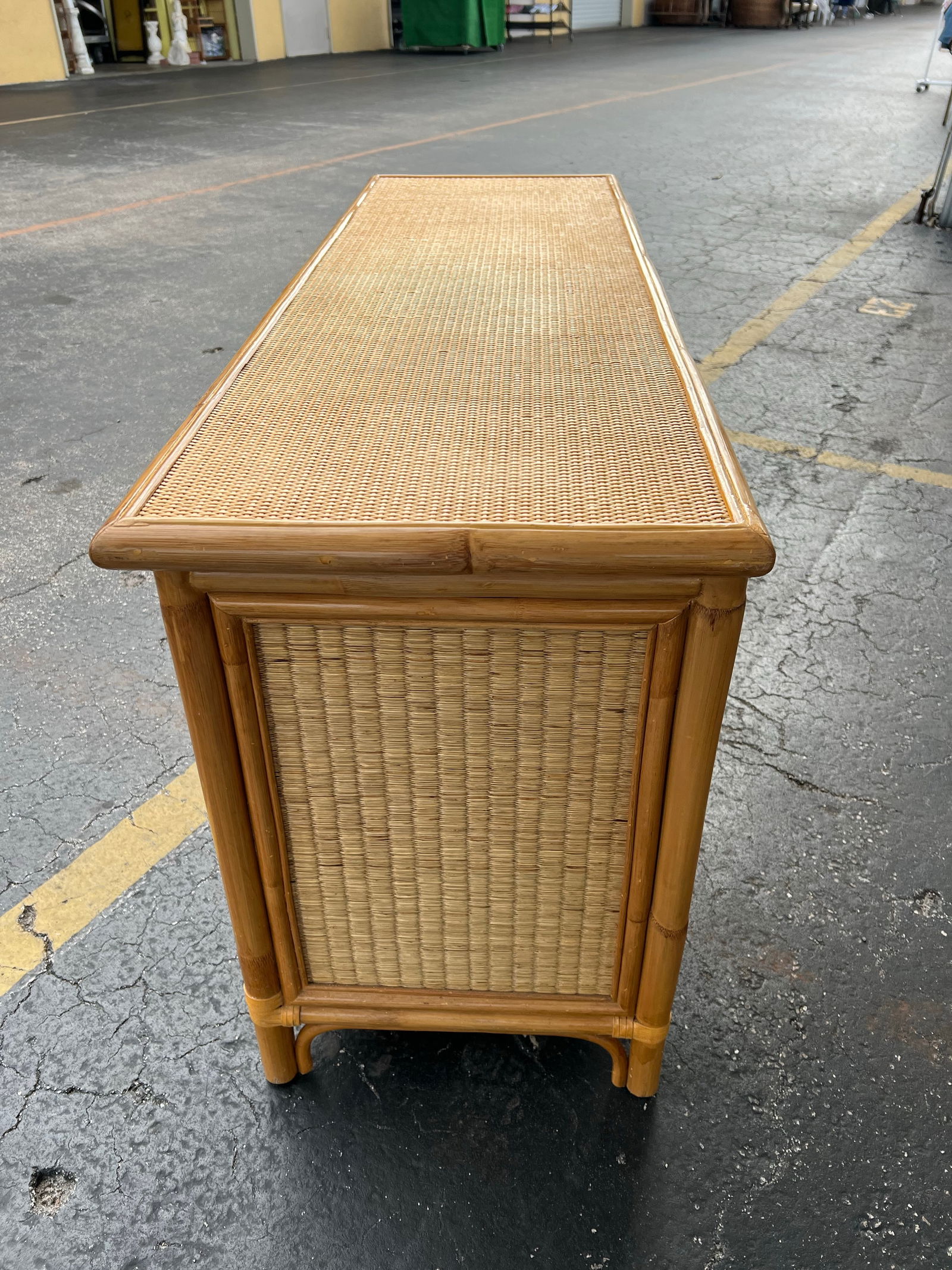 Late 20th Century Large Rattan Island Style Tv Stand, Sideboard, Sideboard - 4