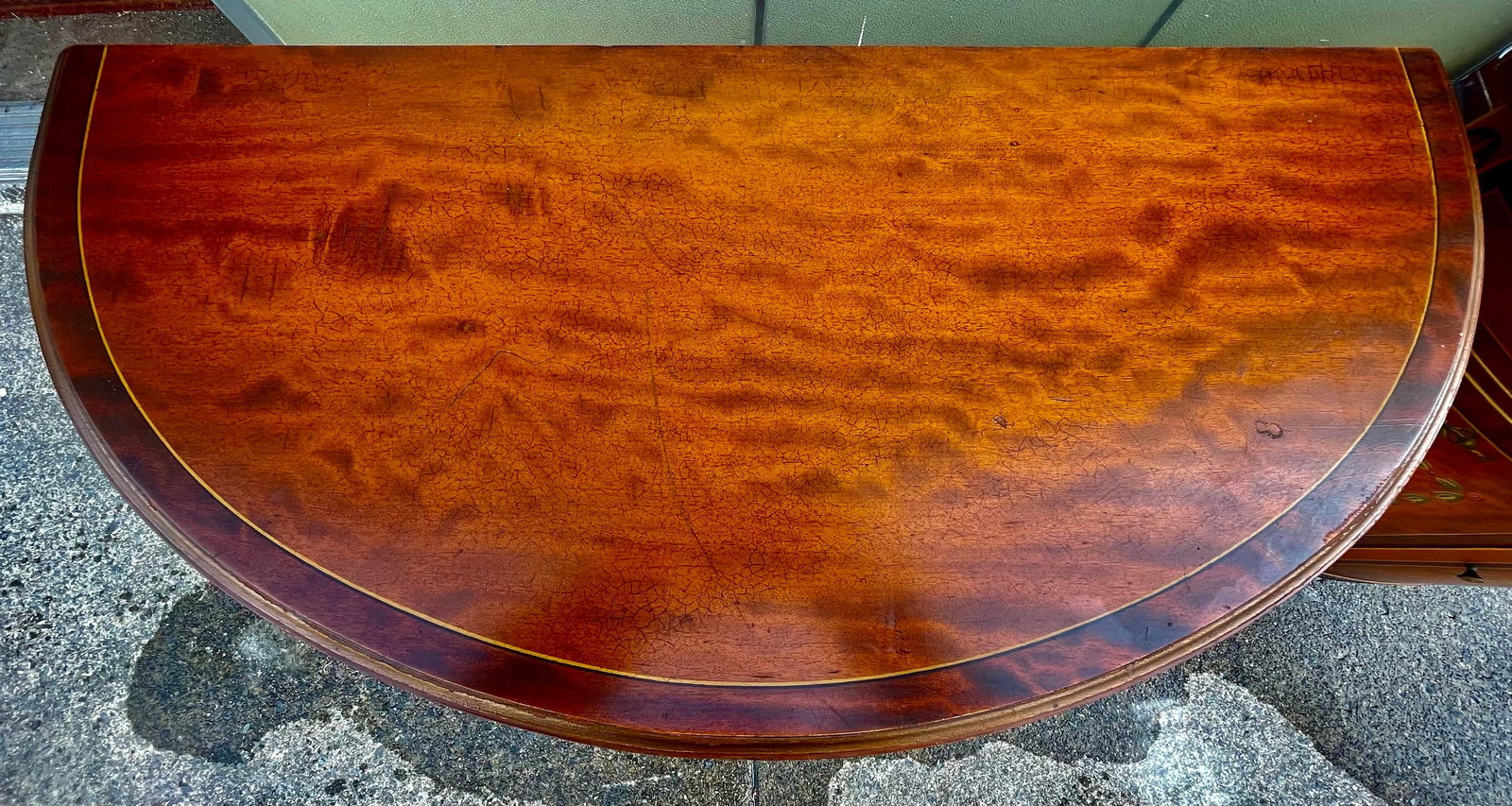 Mid 20th Century Pair of Grand Rapids Imperial Furniture Demilune Adams Style Paint Decorated Cabine - 10