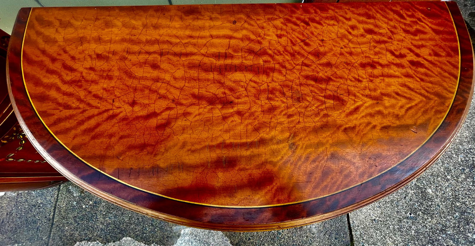 Mid 20th Century Pair of Grand Rapids Imperial Furniture Demilune Adams Style Paint Decorated Cabine - 9