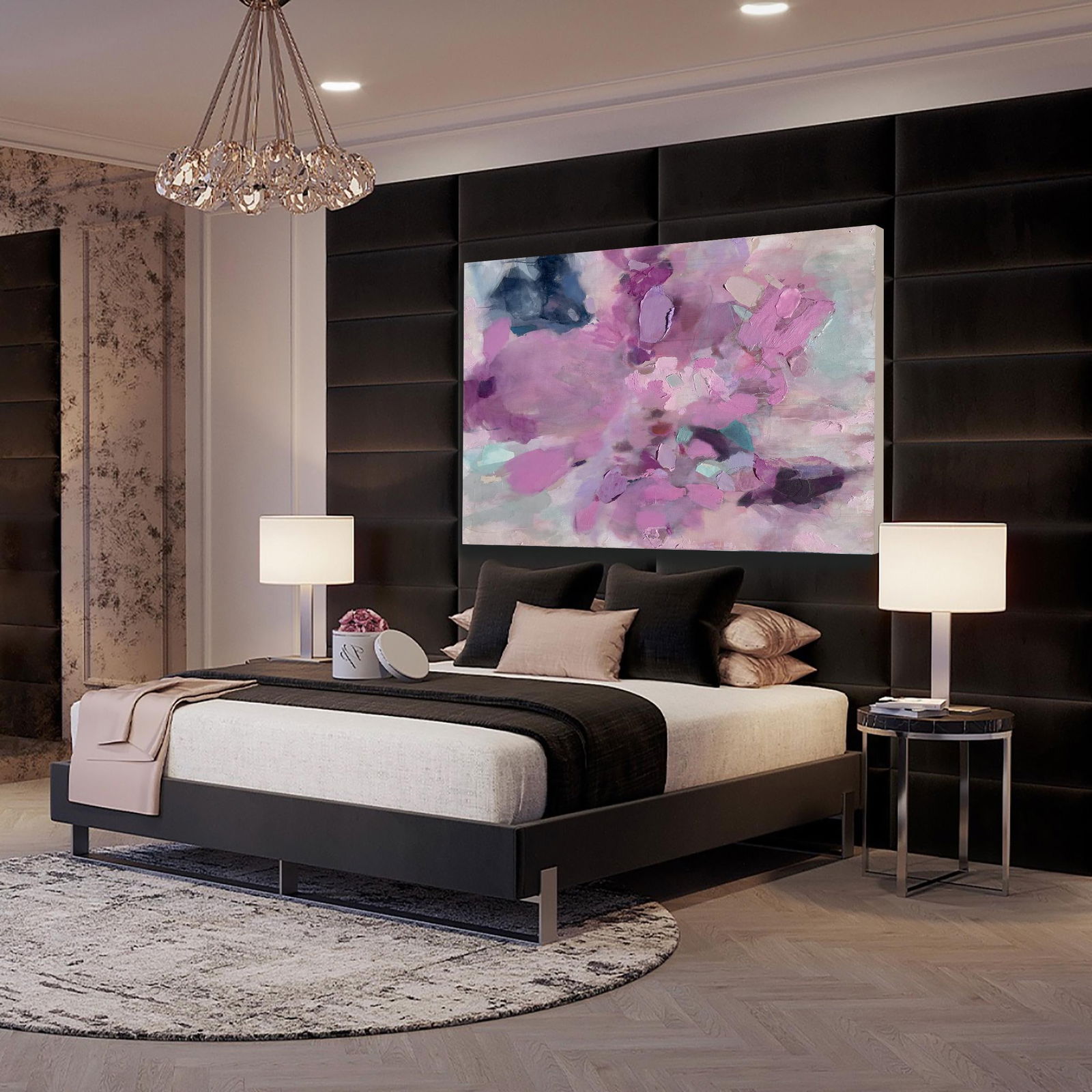 Blame It on the Twilight Dimensional Abstract in Plum and Orchid - 2