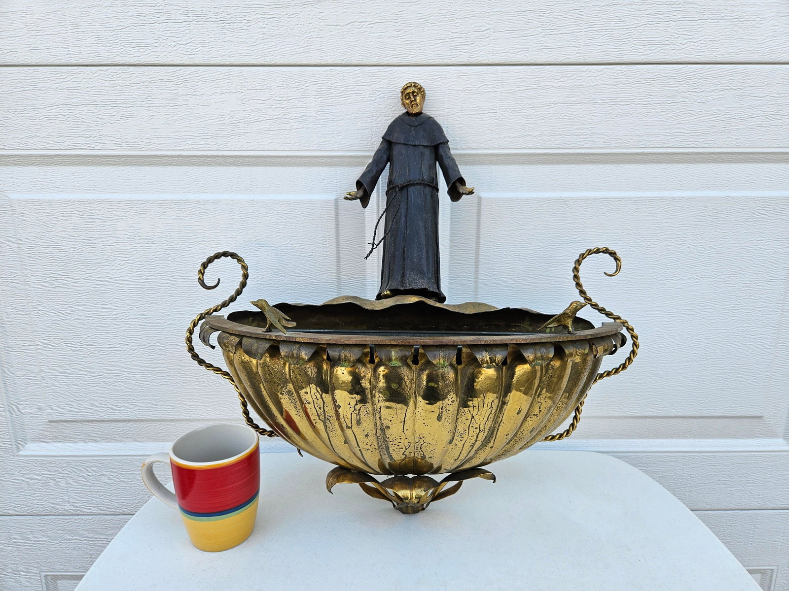 Italian Mixed Metals St. Francis of Assisi Wall Pocket Planter - 17