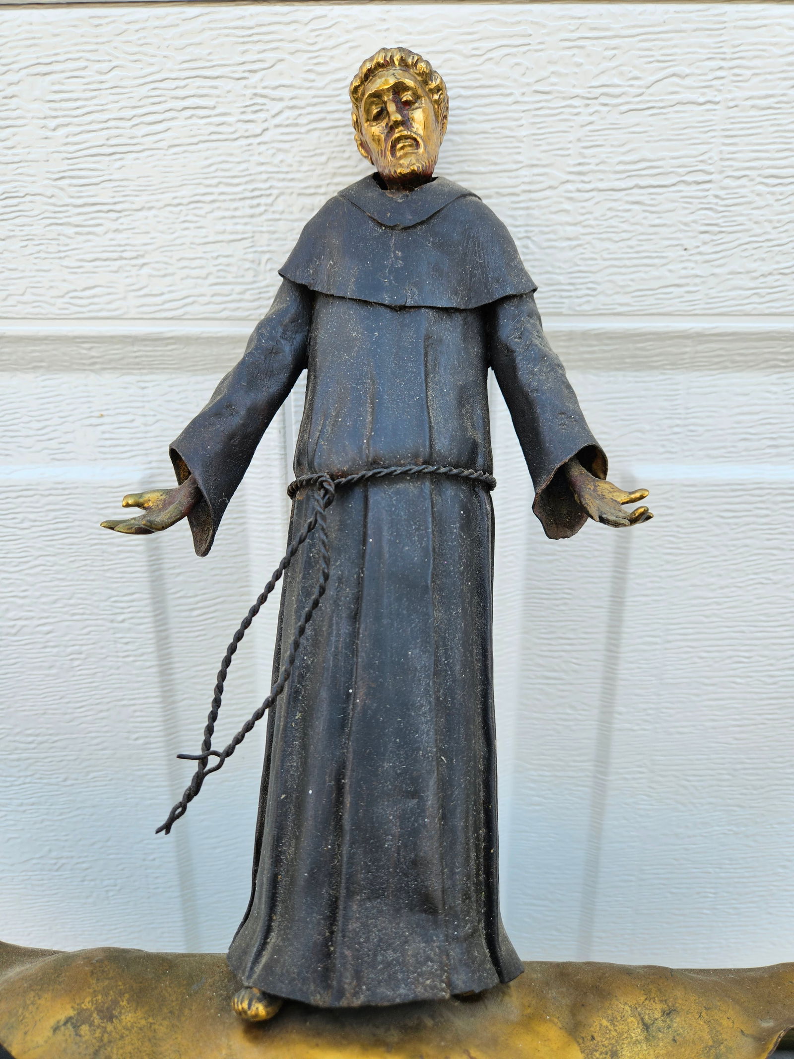 Italian Mixed Metals St. Francis of Assisi Wall Pocket Planter - 2