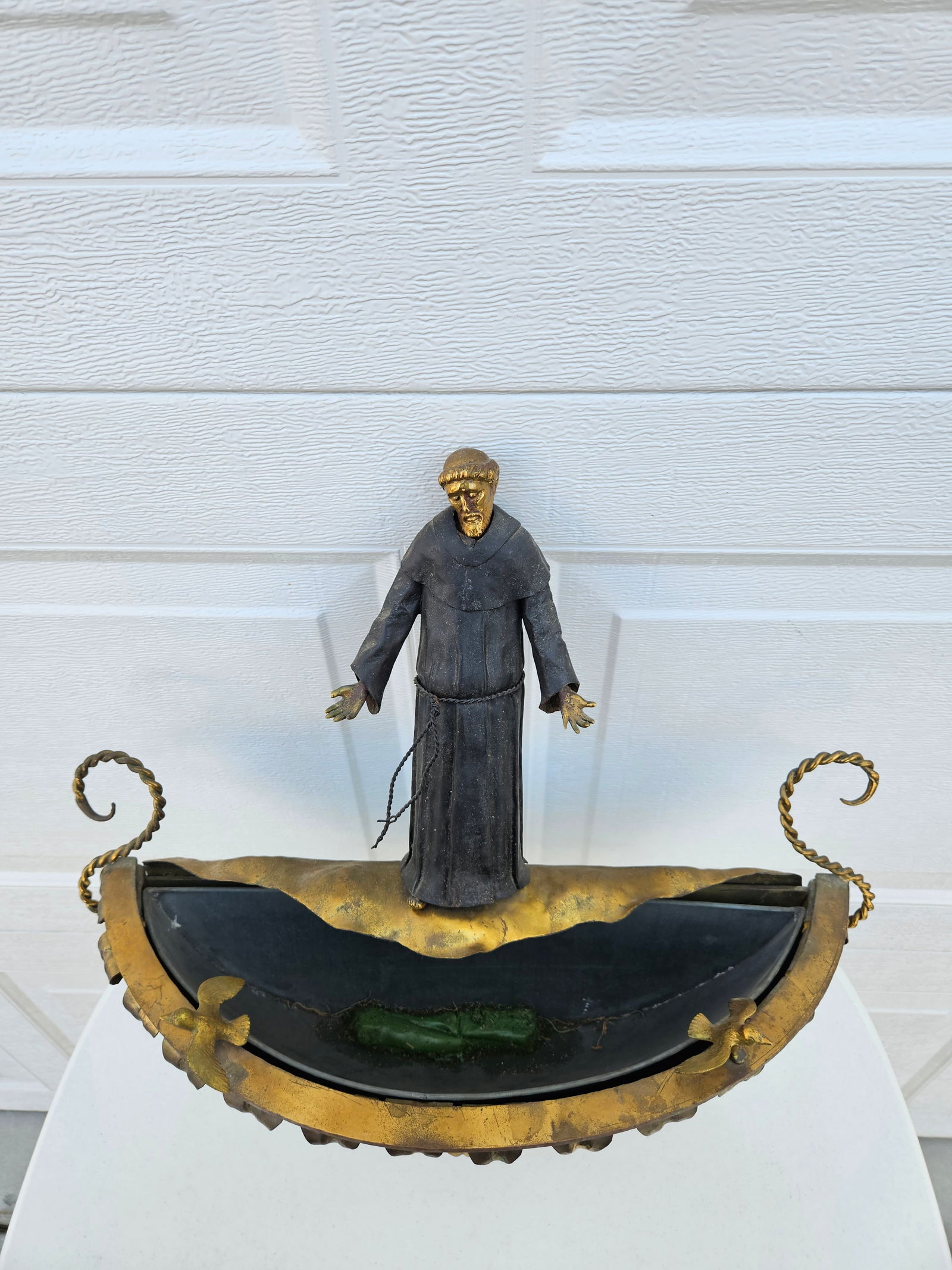 Italian Mixed Metals St. Francis of Assisi Wall Pocket Planter - 3