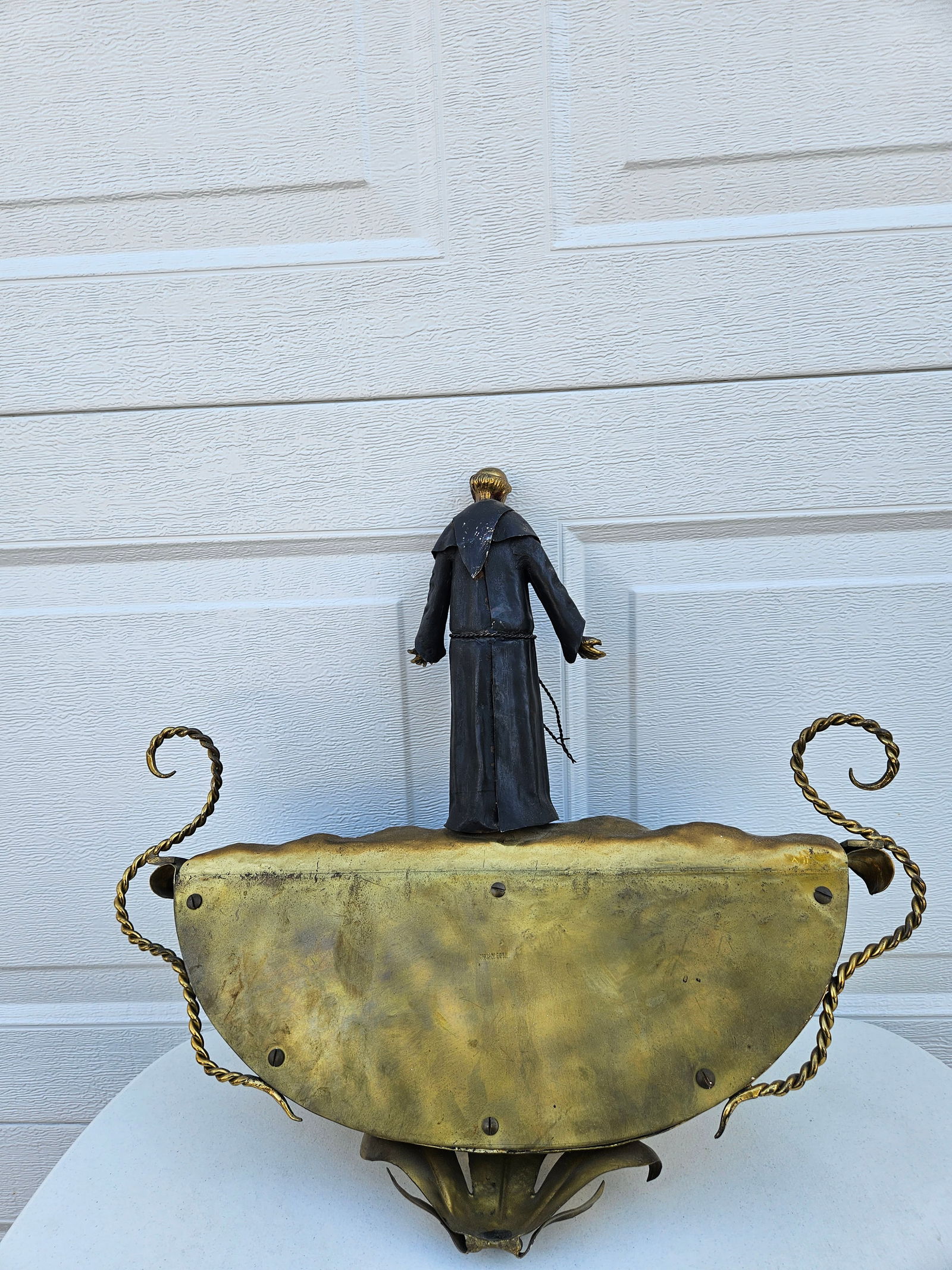 Italian Mixed Metals St. Francis of Assisi Wall Pocket Planter - 7