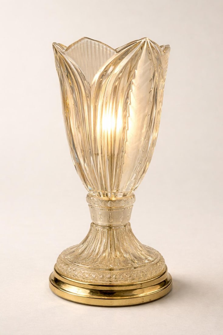 Vintage Cut Crystal Table Lamp With Brass Bases – 13.5" Tall - a Pair - 2