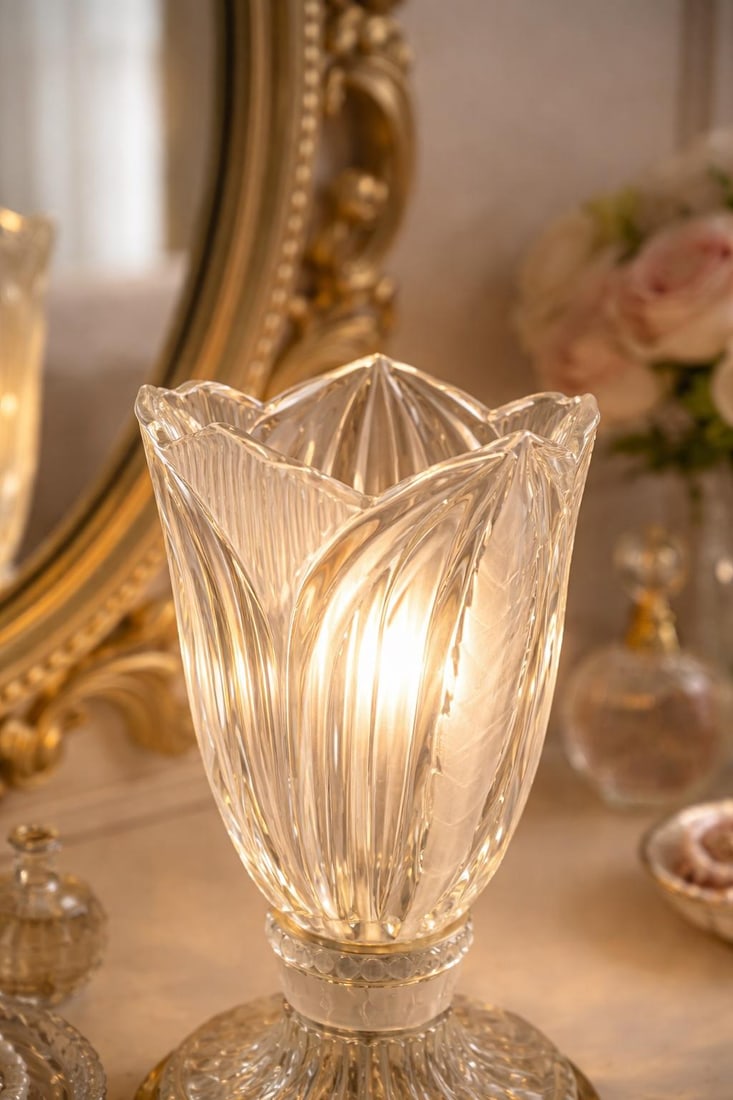 Vintage Cut Crystal Table Lamp With Brass Bases – 13.5" Tall - a Pair - 6