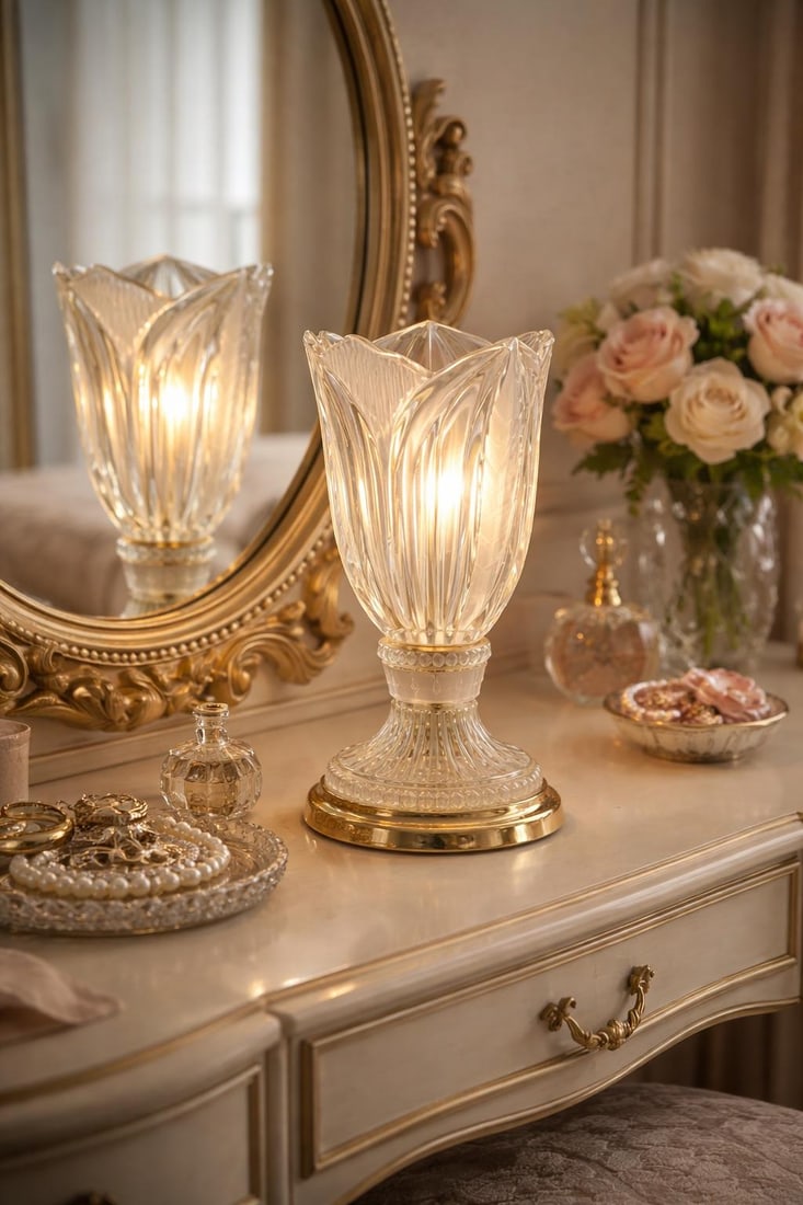 Vintage Cut Crystal Table Lamp With Brass Bases – 13.5" Tall - a Pair - 7