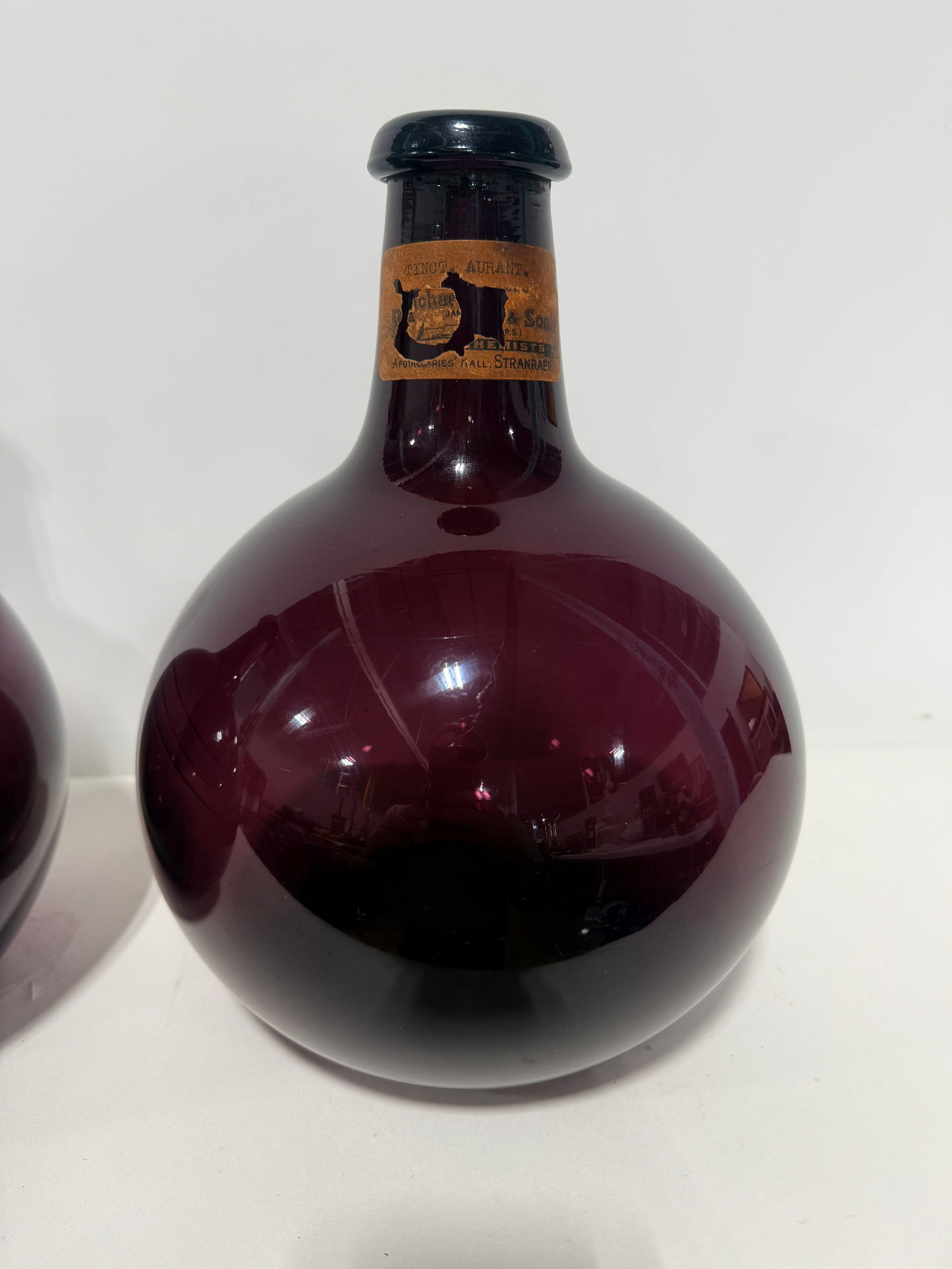 Pair, Scottish Apothecary Amethyst Glass Bottles, C. 1890 With Labels - 4