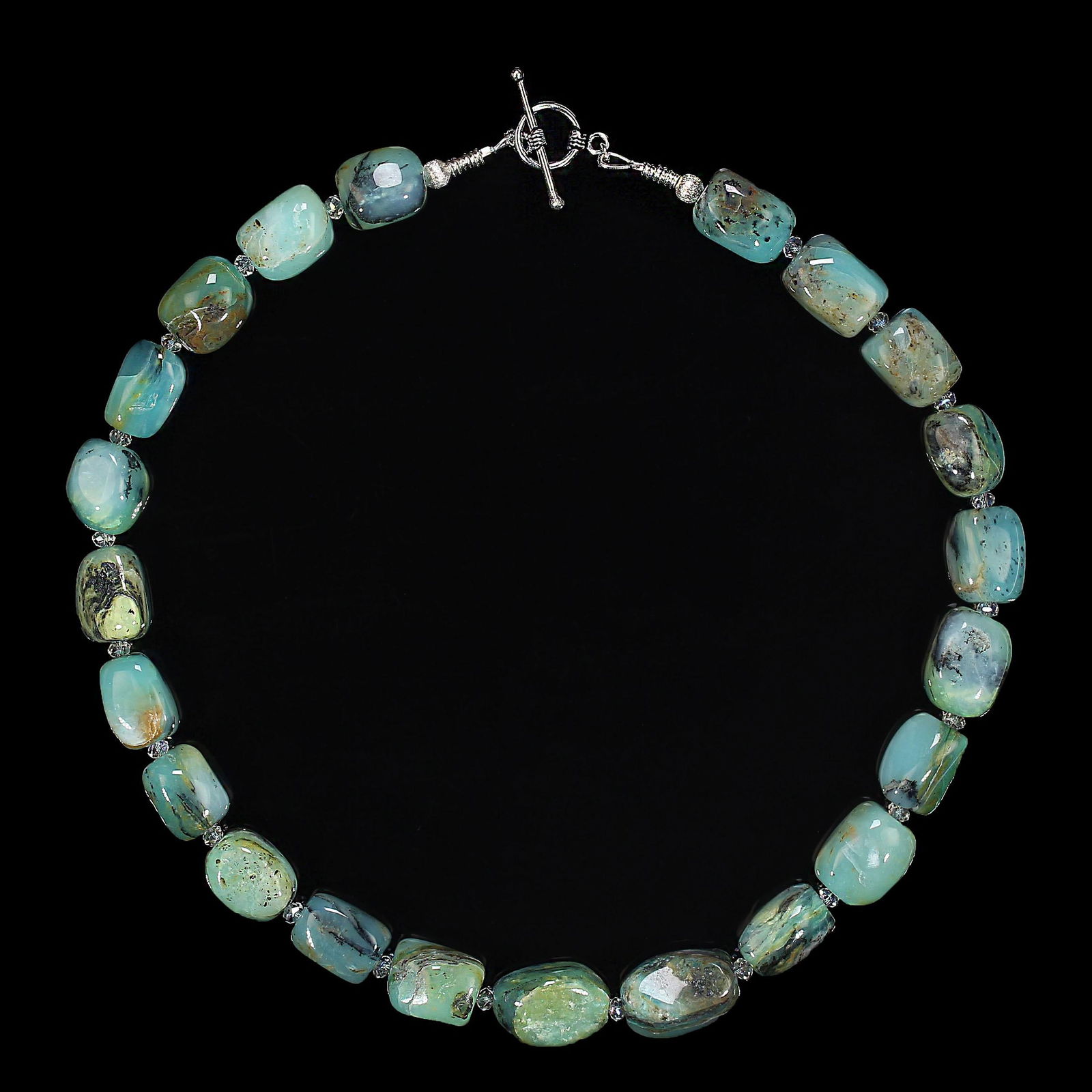 Ajd 19 Inch Blue-Green Peruvian Opal Nugget Necklace - 2