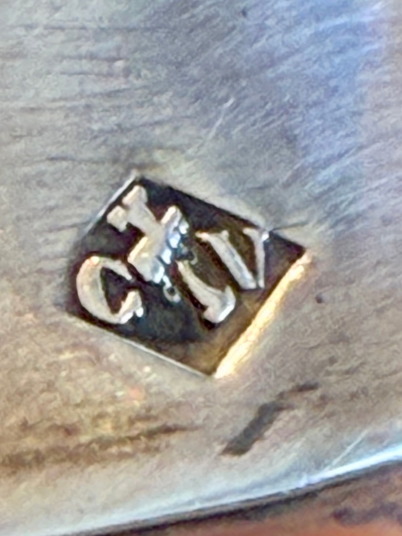 Antique French Sterling Apertif Set With Silver Plate Gallery Tray, 7pc Set - 13