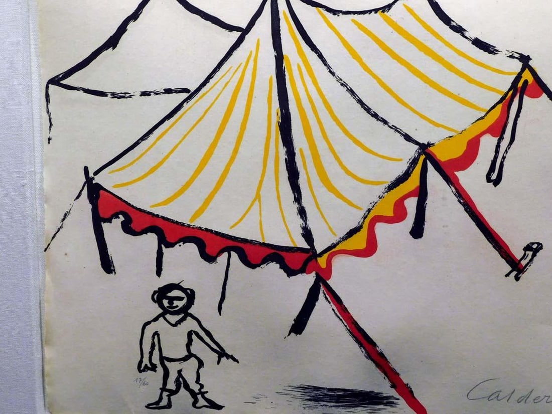 Alexander Calder "Circus Tent" Hand Signed Lithograph on Paper - 3