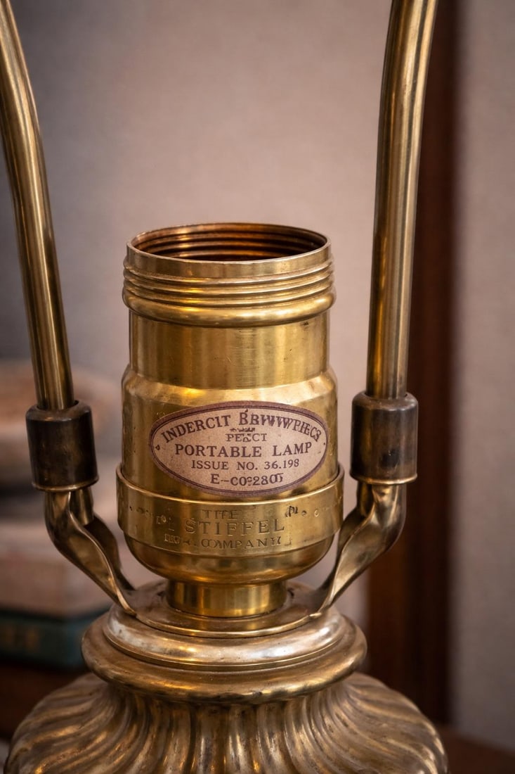 Stiffel Solid Brass Neoclassical Table Lamp With New 17" Drum Shade – 34" Tall - 7