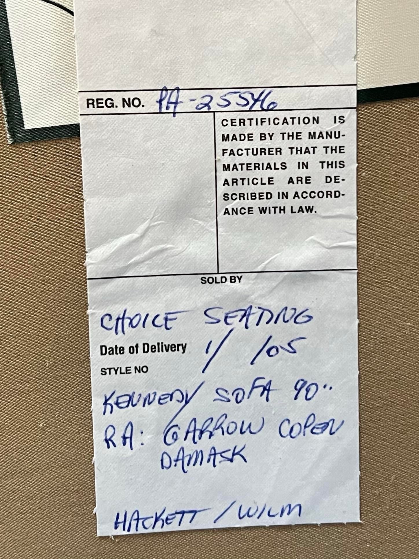 1990s Damask Blue Sofa - 8