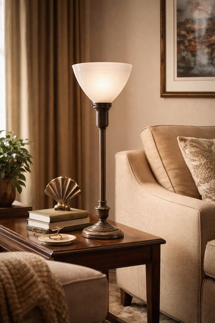 Early 20th Century Mitchell M117 Art Deco Torchiere Table Lamp – 17.5" - 2