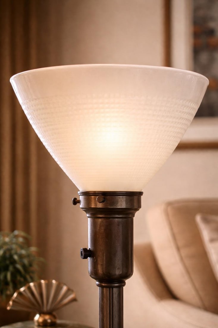 Early 20th Century Mitchell M117 Art Deco Torchiere Table Lamp – 17.5" - 3