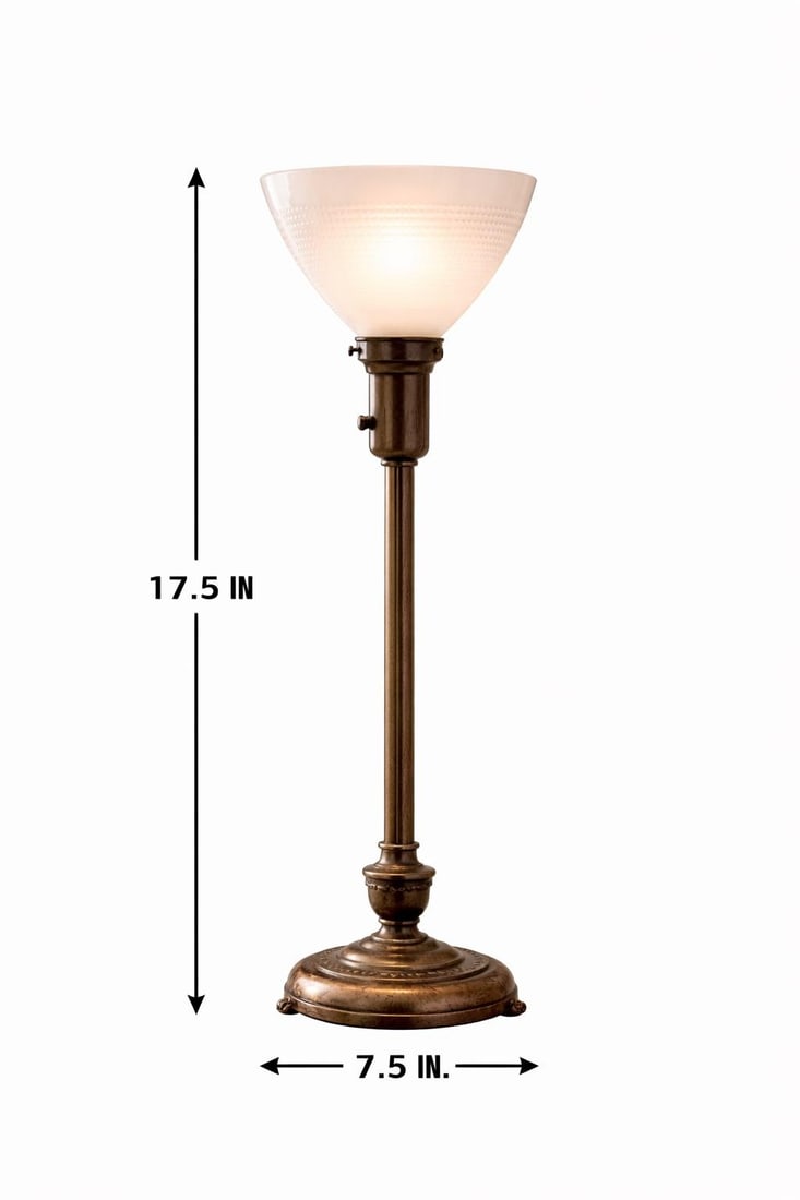 Early 20th Century Mitchell M117 Art Deco Torchiere Table Lamp – 17.5" - 5