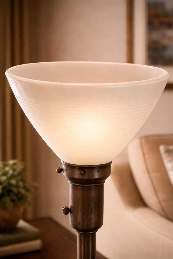 Early 20th Century Mitchell M117 Art Deco Torchiere Table Lamp – 17.5" - 7