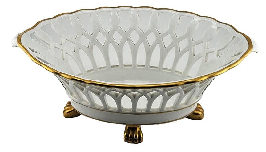 Vintage Vista Alegre White Porcelain Reticulated Parisian Style Bowl - Made in Portugal - 2