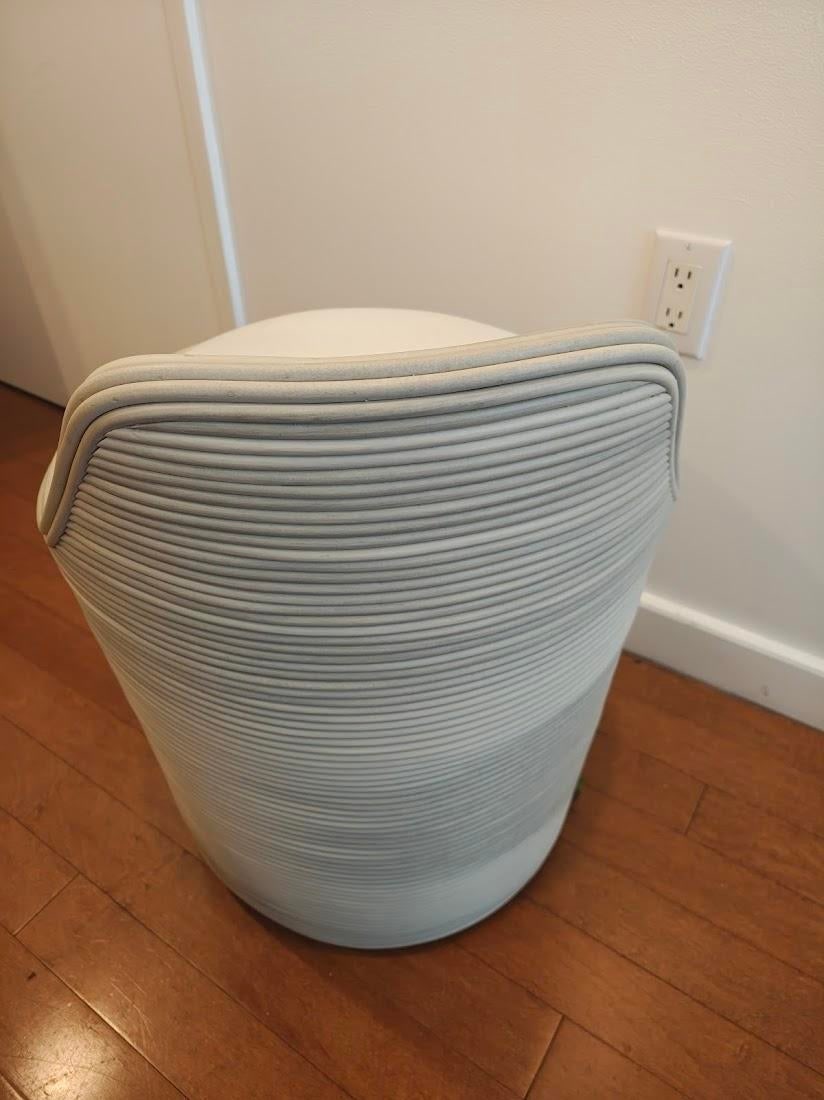 Palecek Enzo Swivel Stool Whitewash Pole Rattan - 2