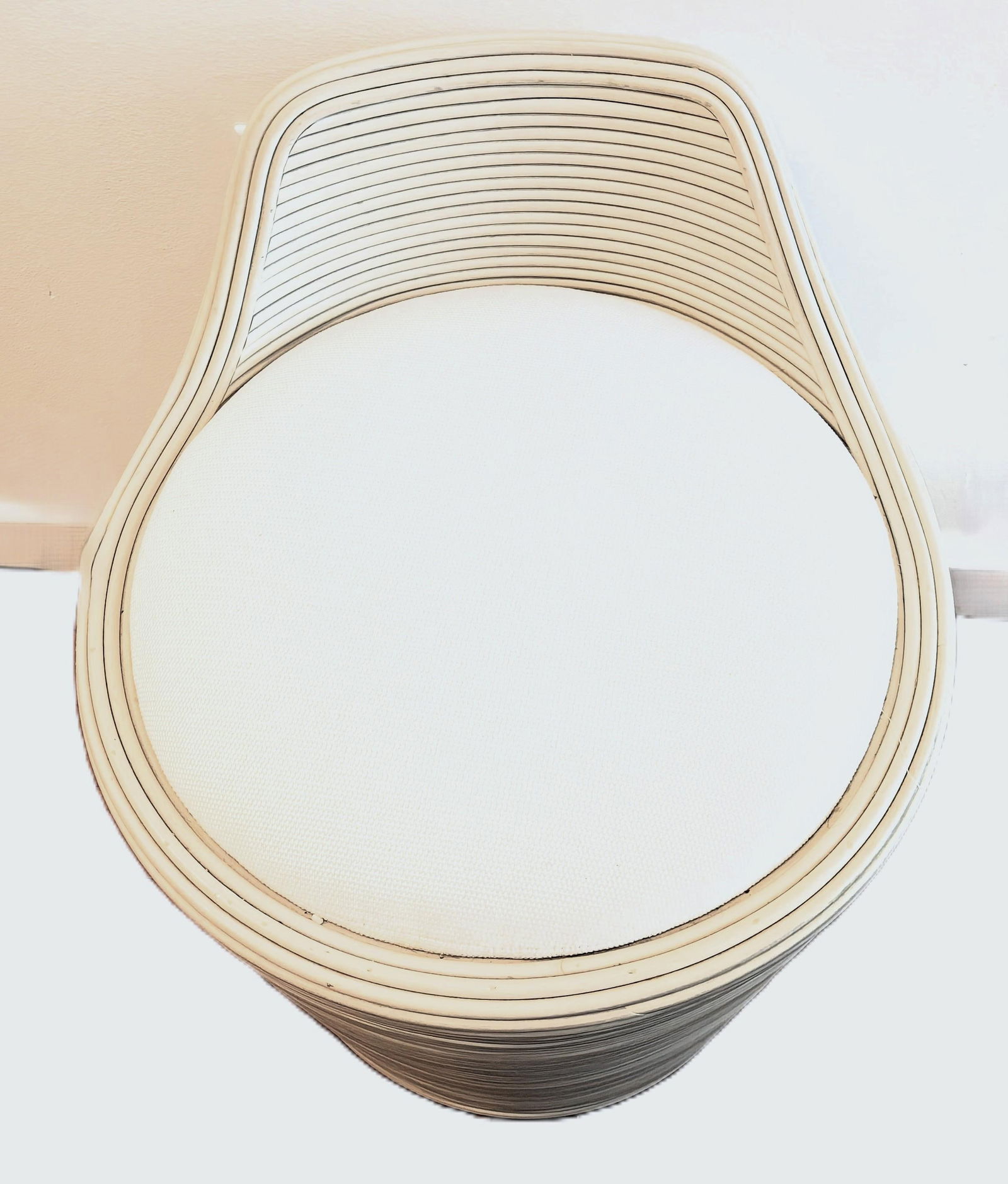 Palecek Enzo Swivel Stool Whitewash Pole Rattan - 4