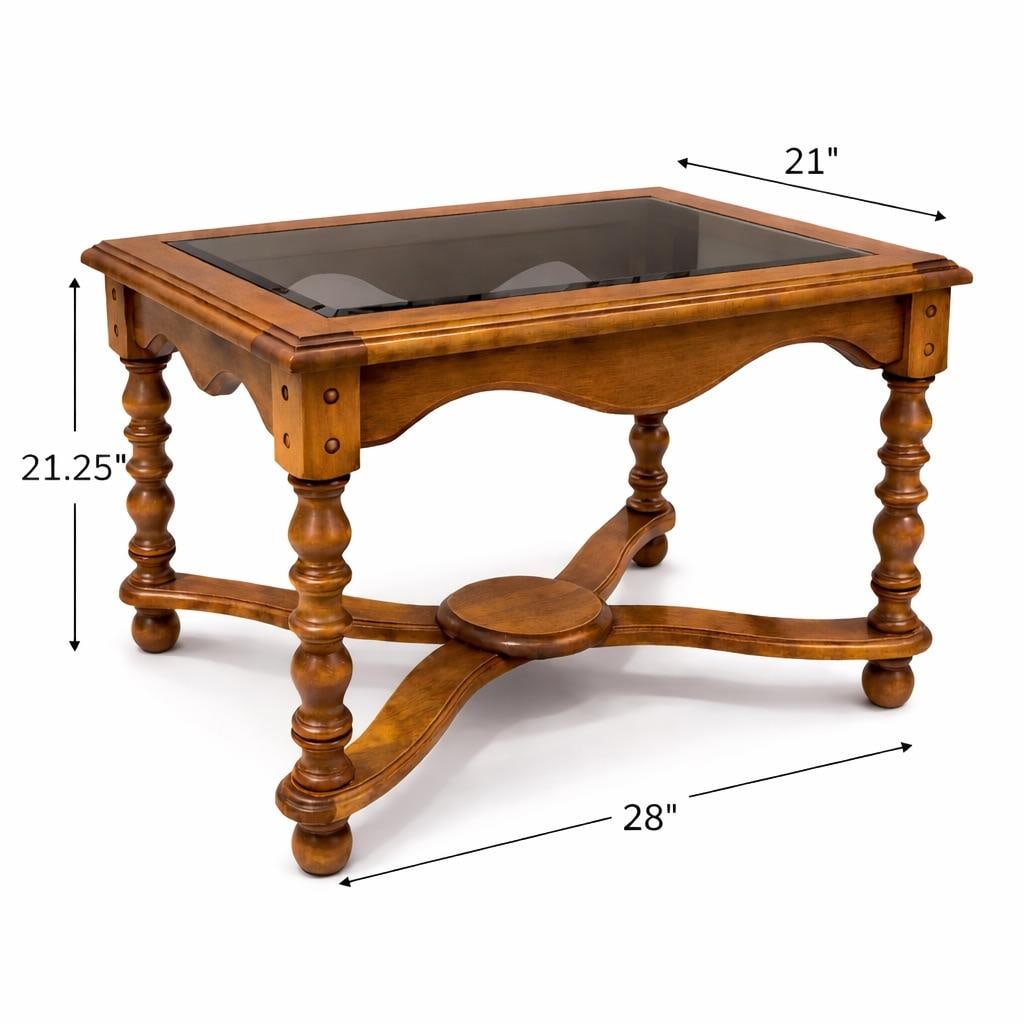 Late 20th Century Spanish Revival Style Smoked Glass Top Accent Table With X-Stretcher Base - 5